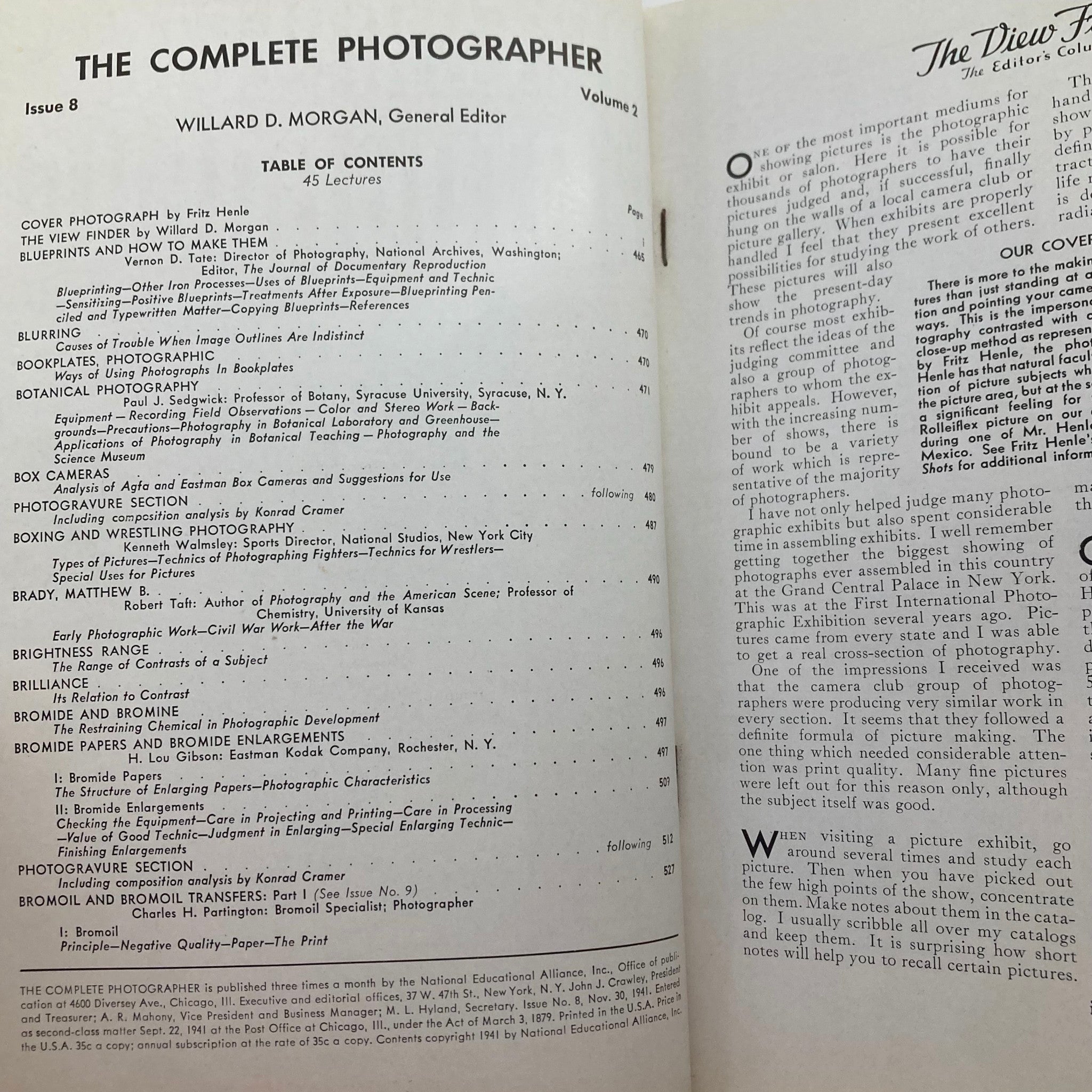 The Complete Photographer Magazine November 30 1941 Matthew B. Brady No Label