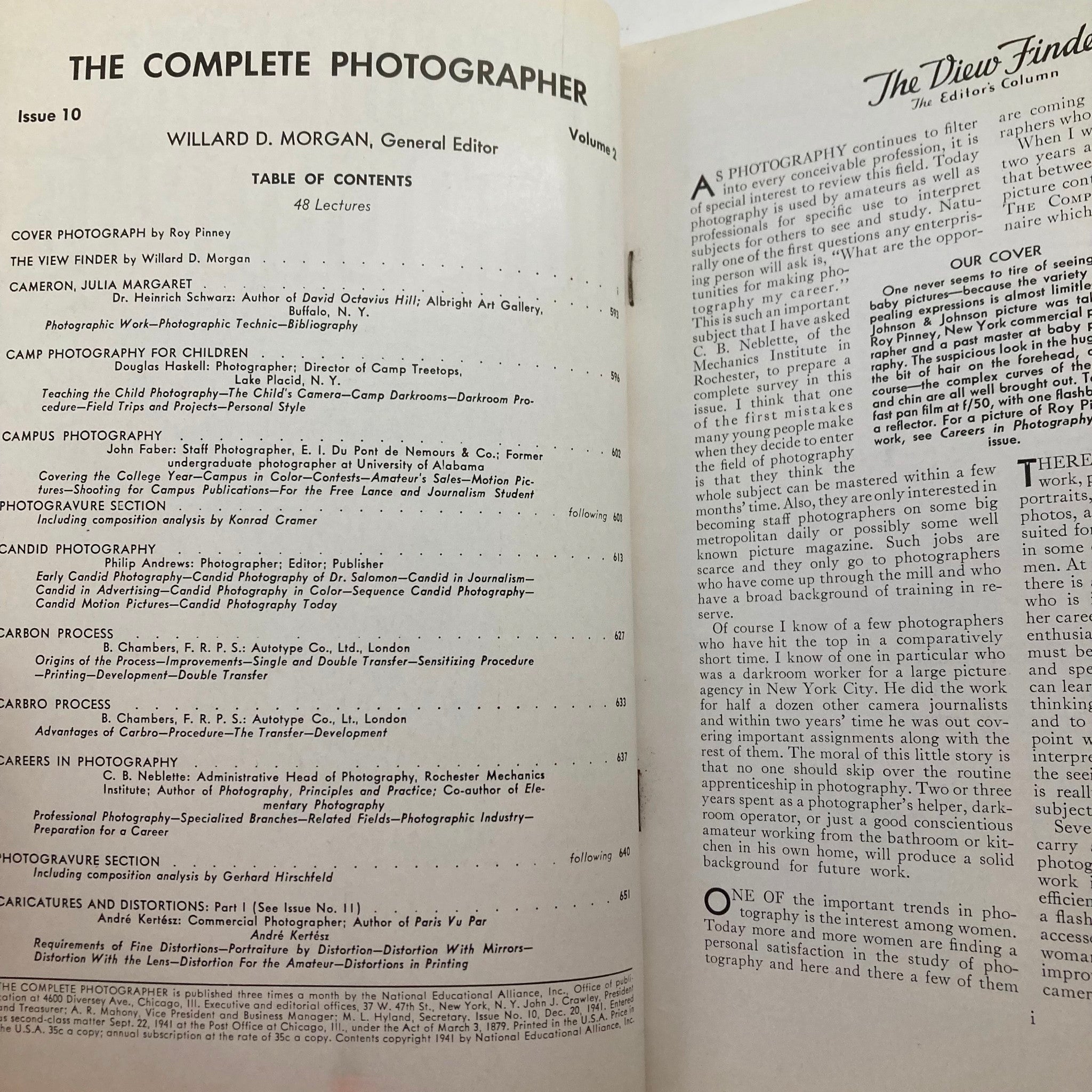 The Complete Photographer Magazine December 20 1941 Carbon and Carbro No Label