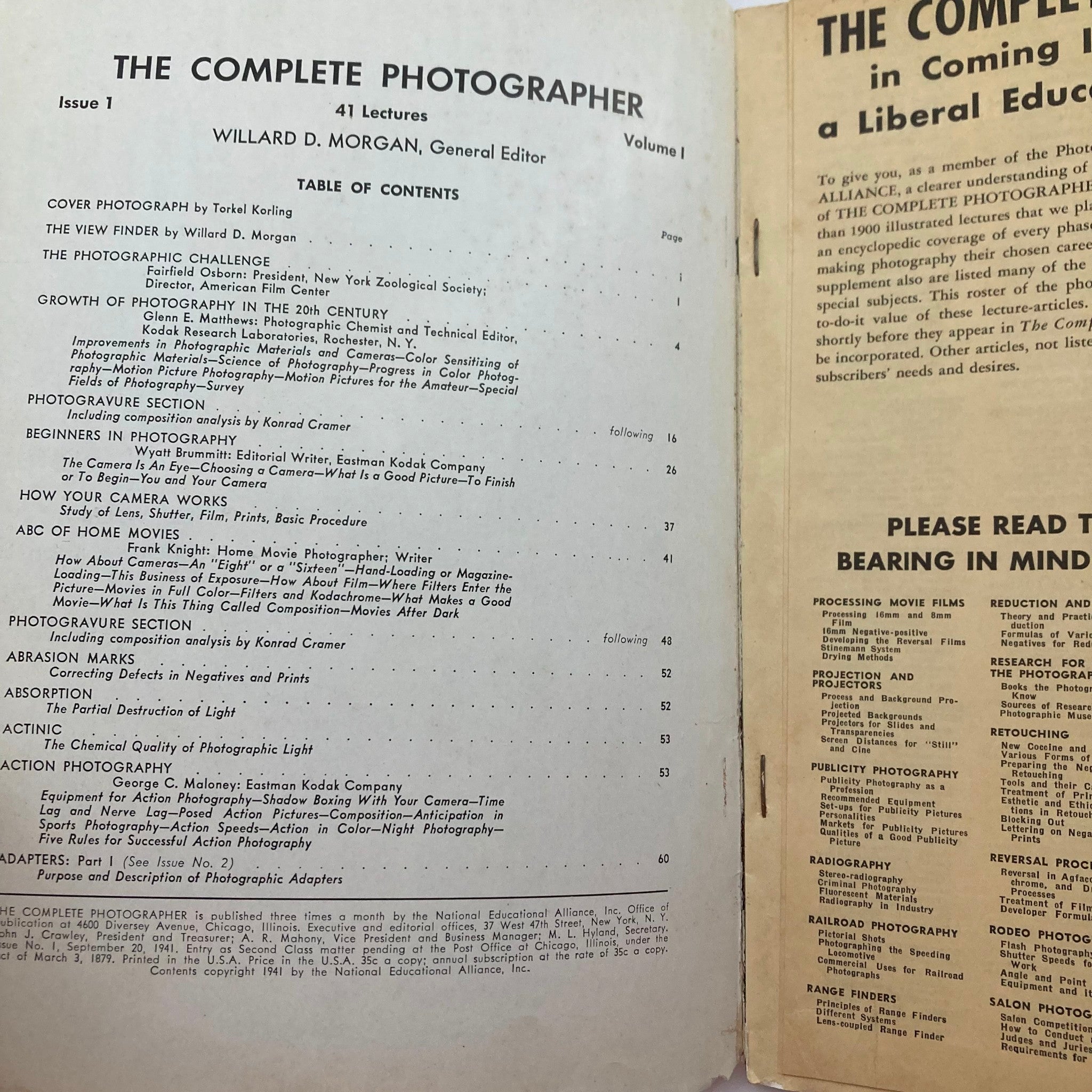 The Complete Photographer Magazine September 20 1941 Photography first issue