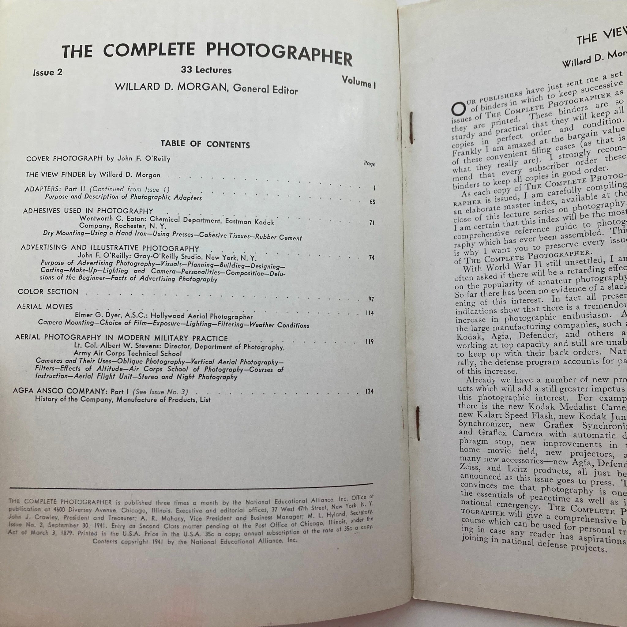 The Complete Photographer Magazine September 30 1941 second issue