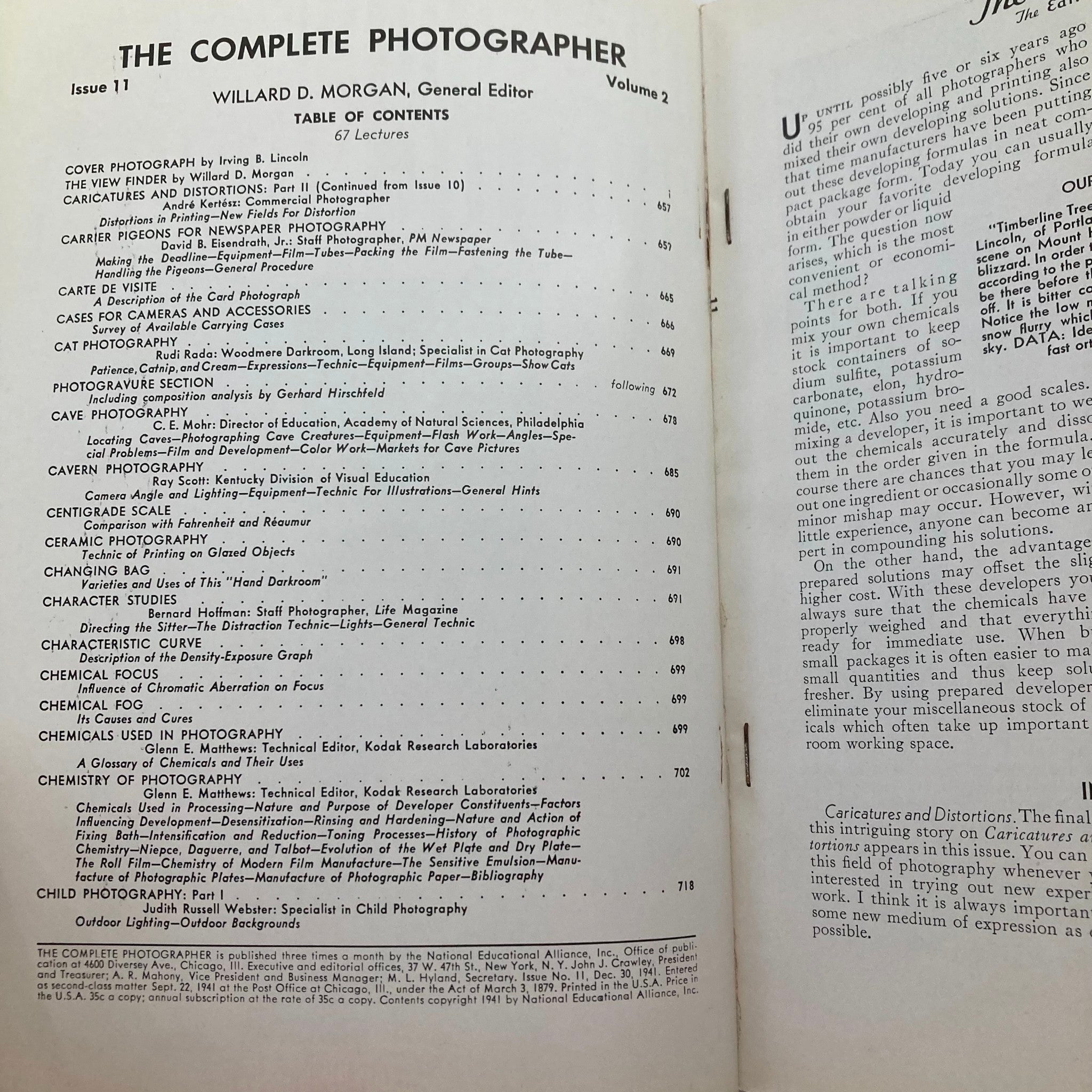 The Complete Photographer Magazine December 30 1941 Cave Photography No Label