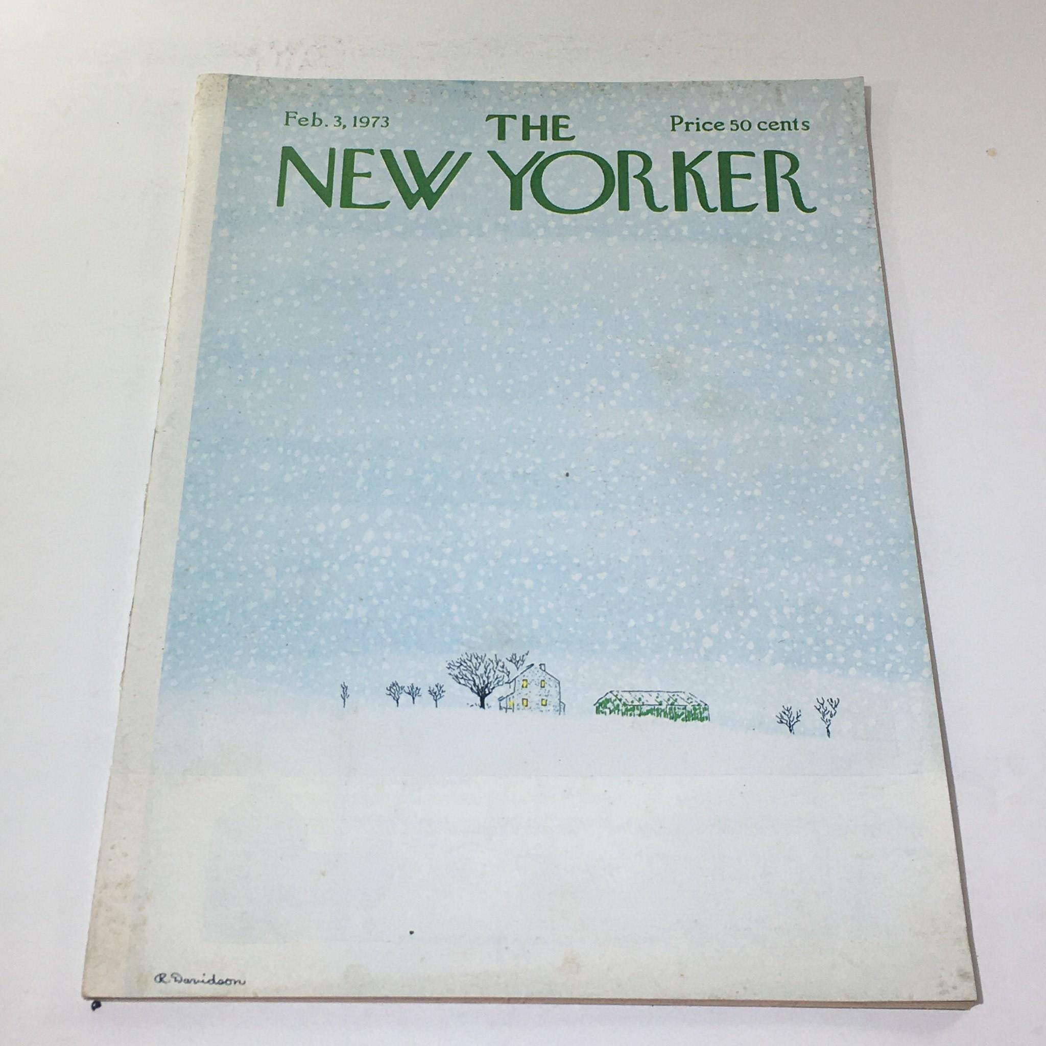 The New Yorker: February 3 1973 Full Magazine/Theme Cover Raymond Davidson