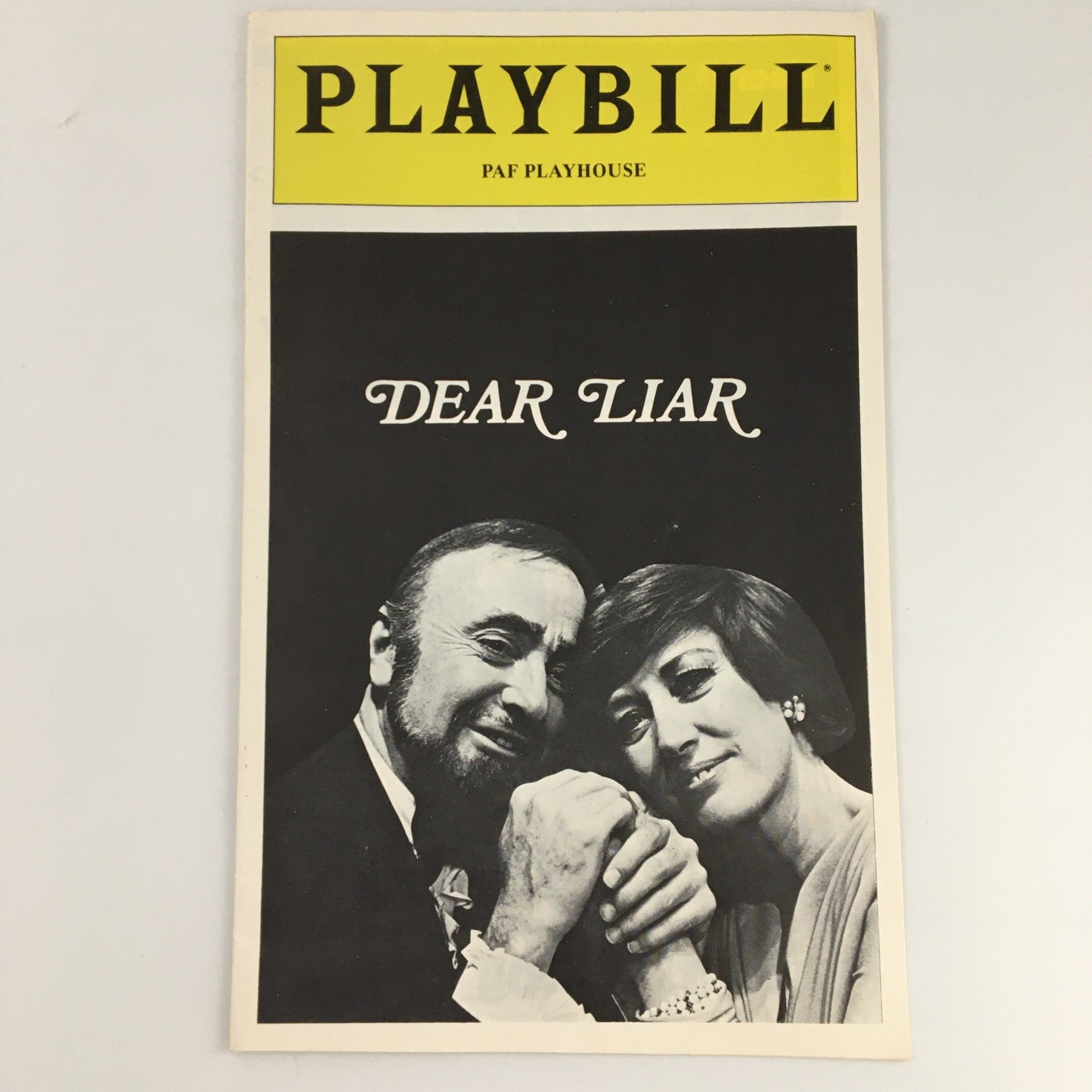 1980 Playbill PAF Playhouse 'Dear Liar' Jerome Kilty, Deann Mears