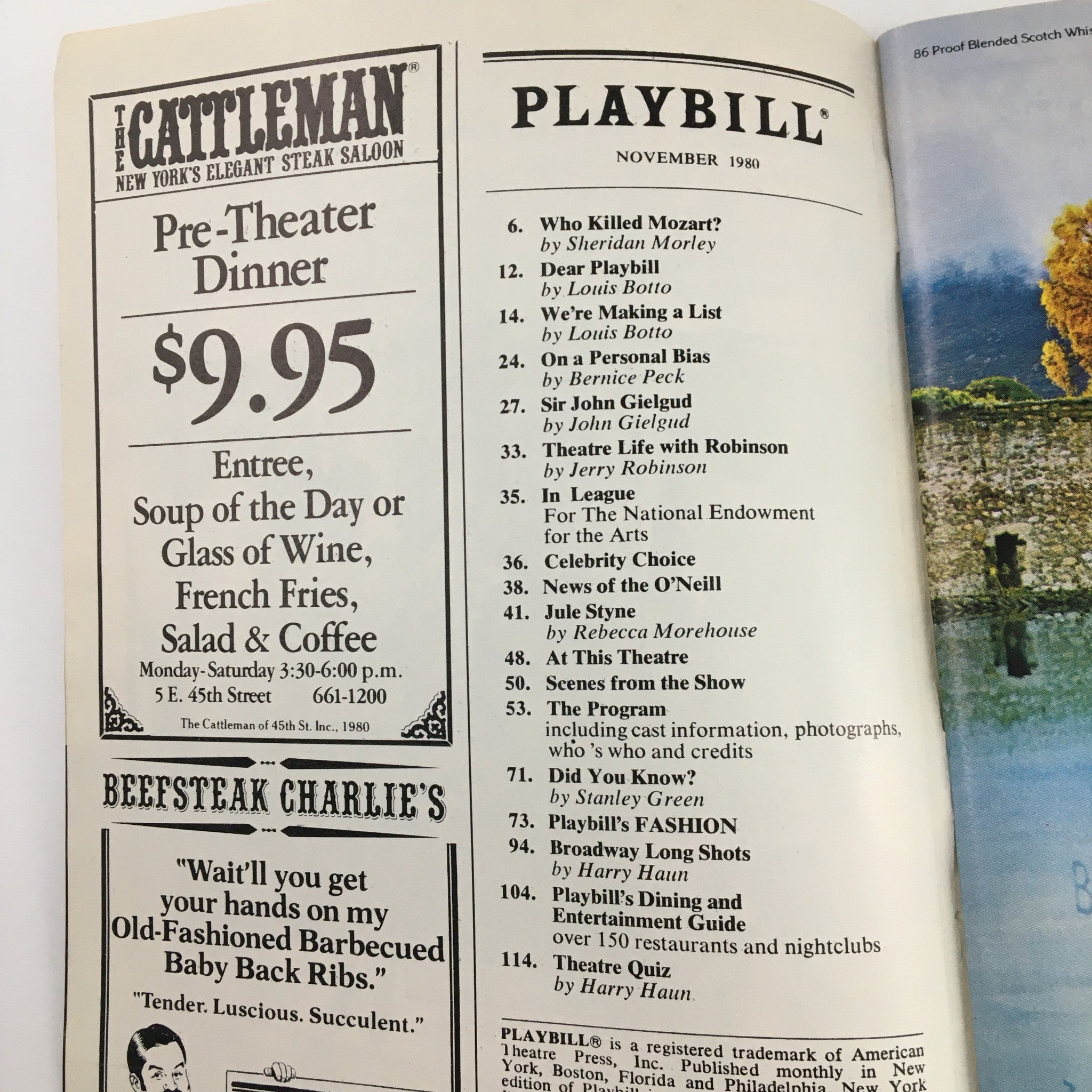 1980 Playbill Biltmore Theatre 'The American Clock' Joan Copeland, John Randolph