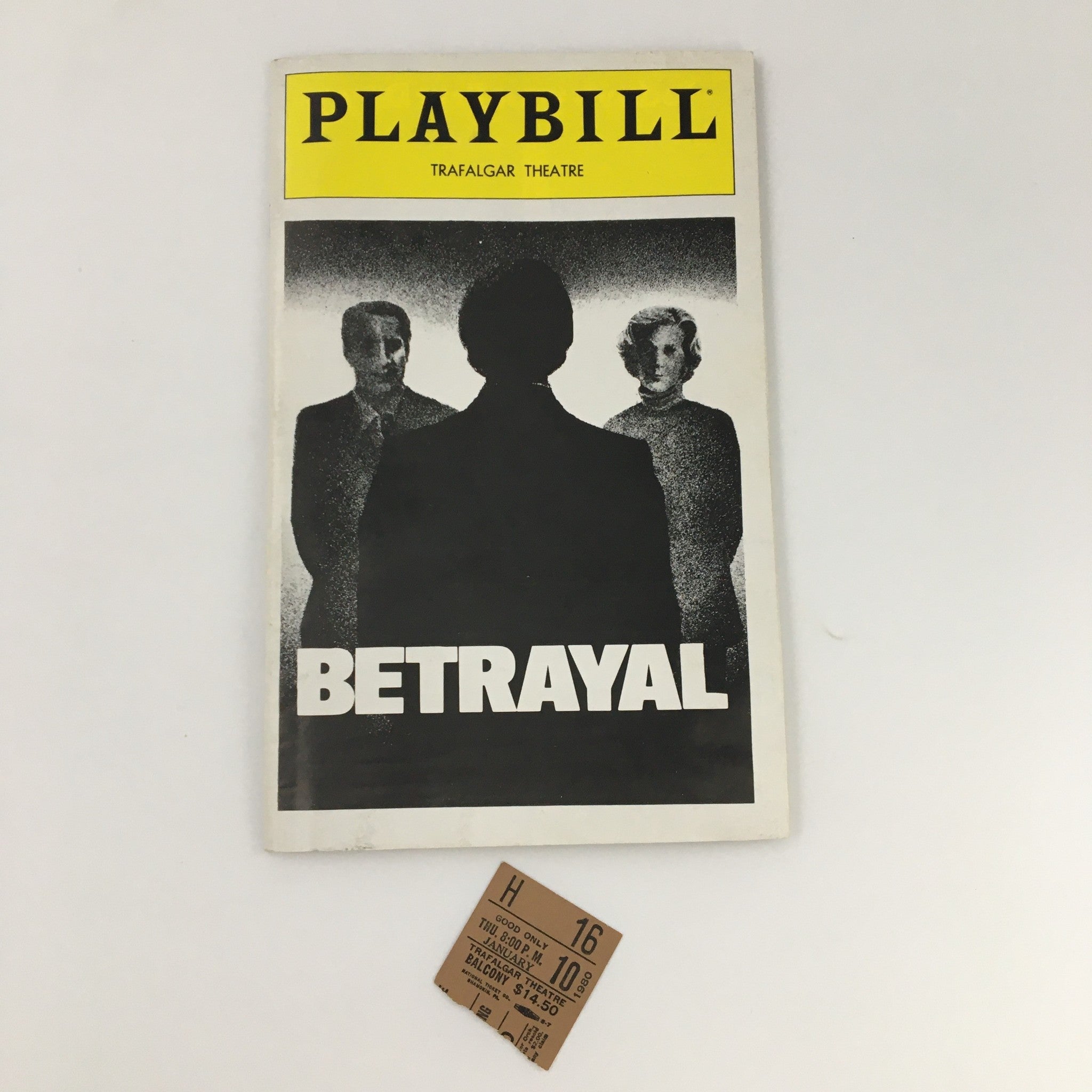 1980 Playbill Trafalgar Theatre 'Betrayal' Blythe Danner, Roy Scheider