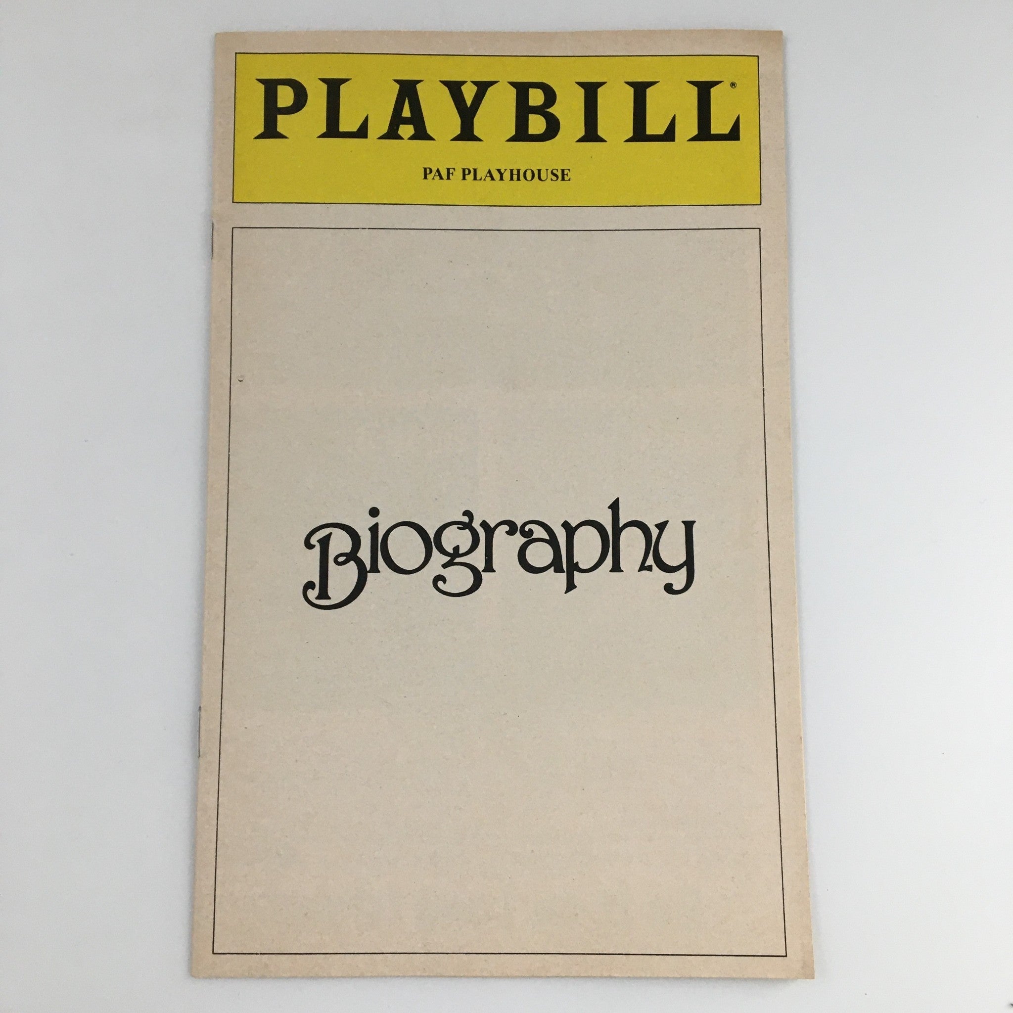 1980 Playbill PAF Playhouse 'Biography' Lynn Cohenn, William Gibberson