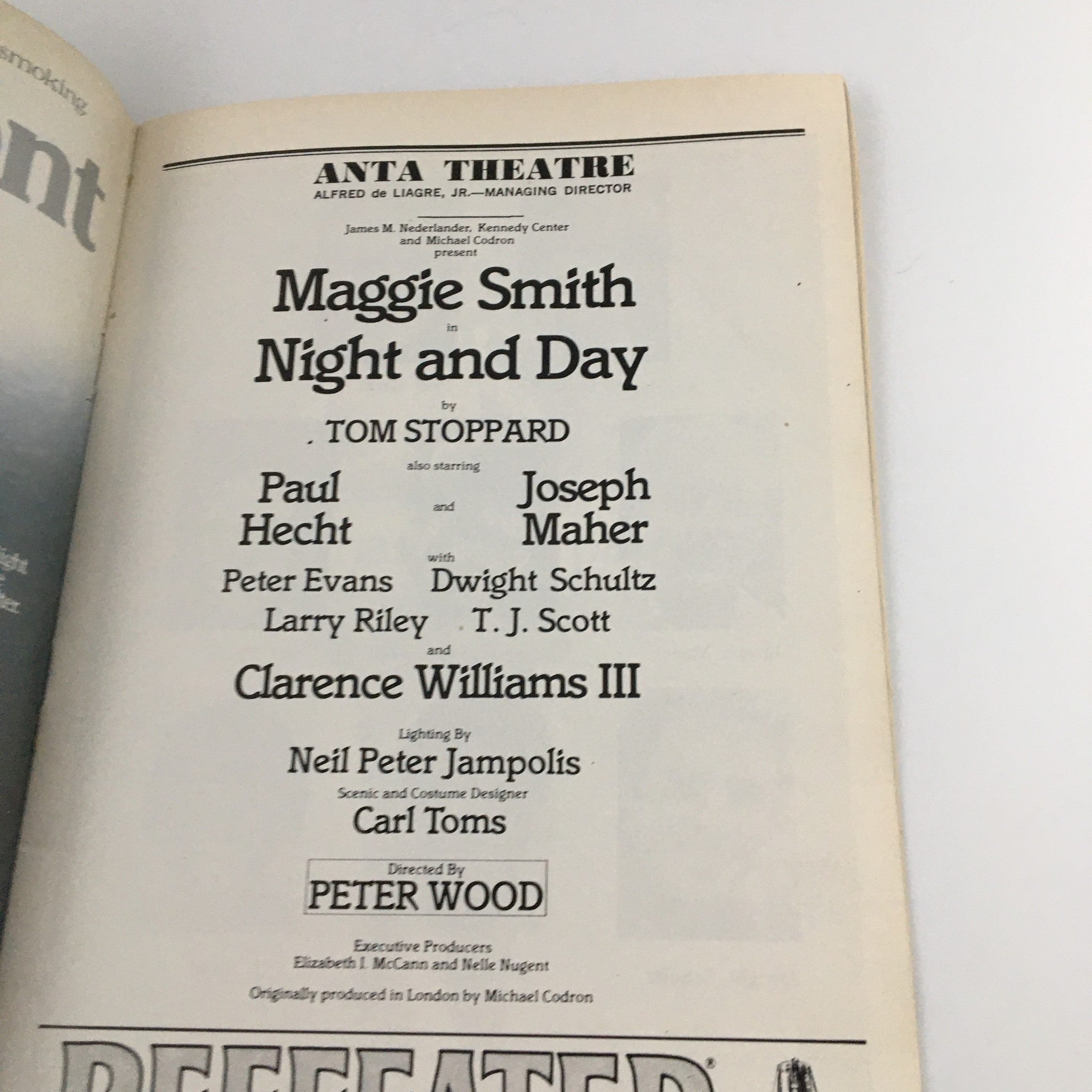 1980 Playbill Anta Theatre 'Night and Day' Maggie Smith, Paul Hecht Joseph Maher