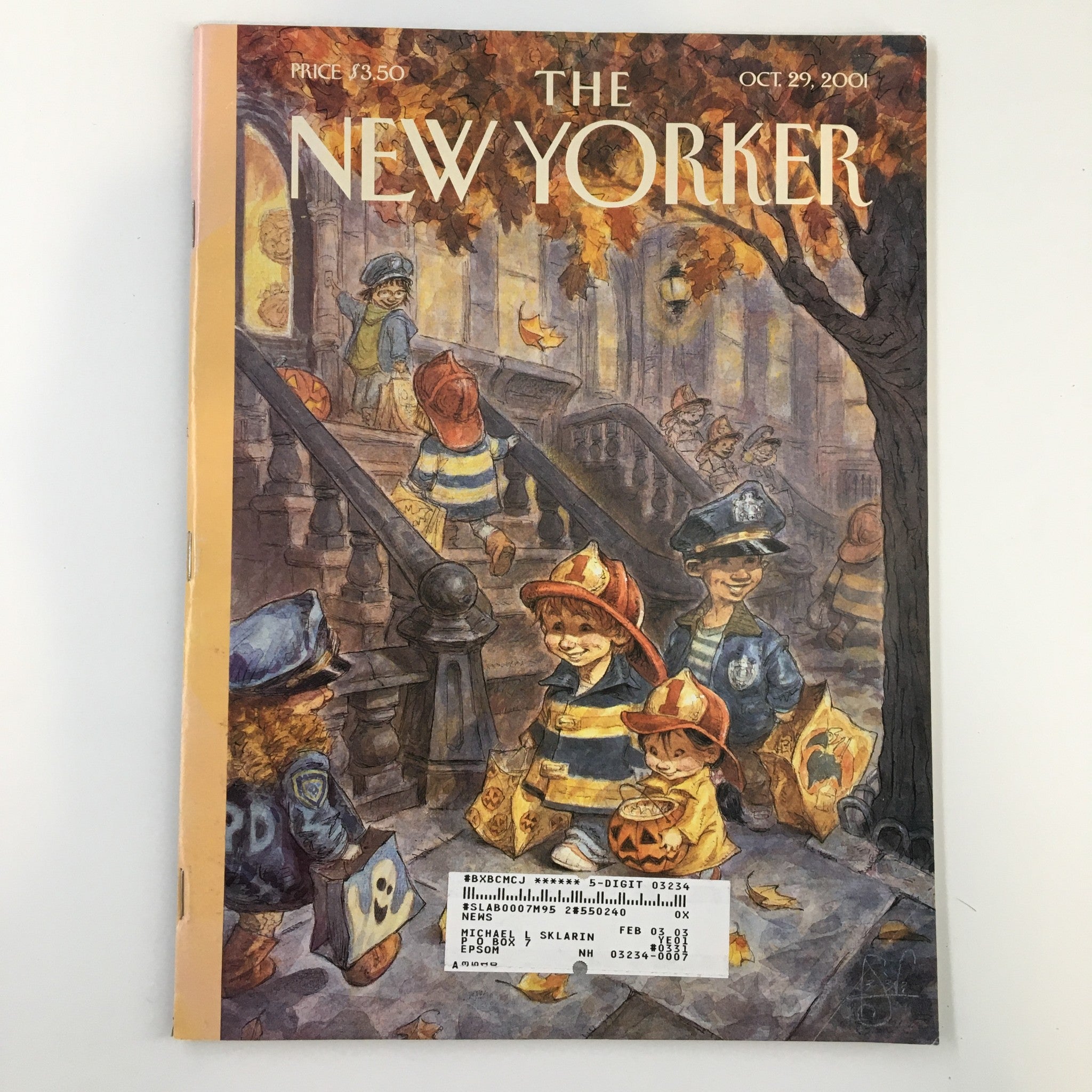 The New Yorker Full Magazine October 29 2001 Local Heroes by Peter de Seve VG