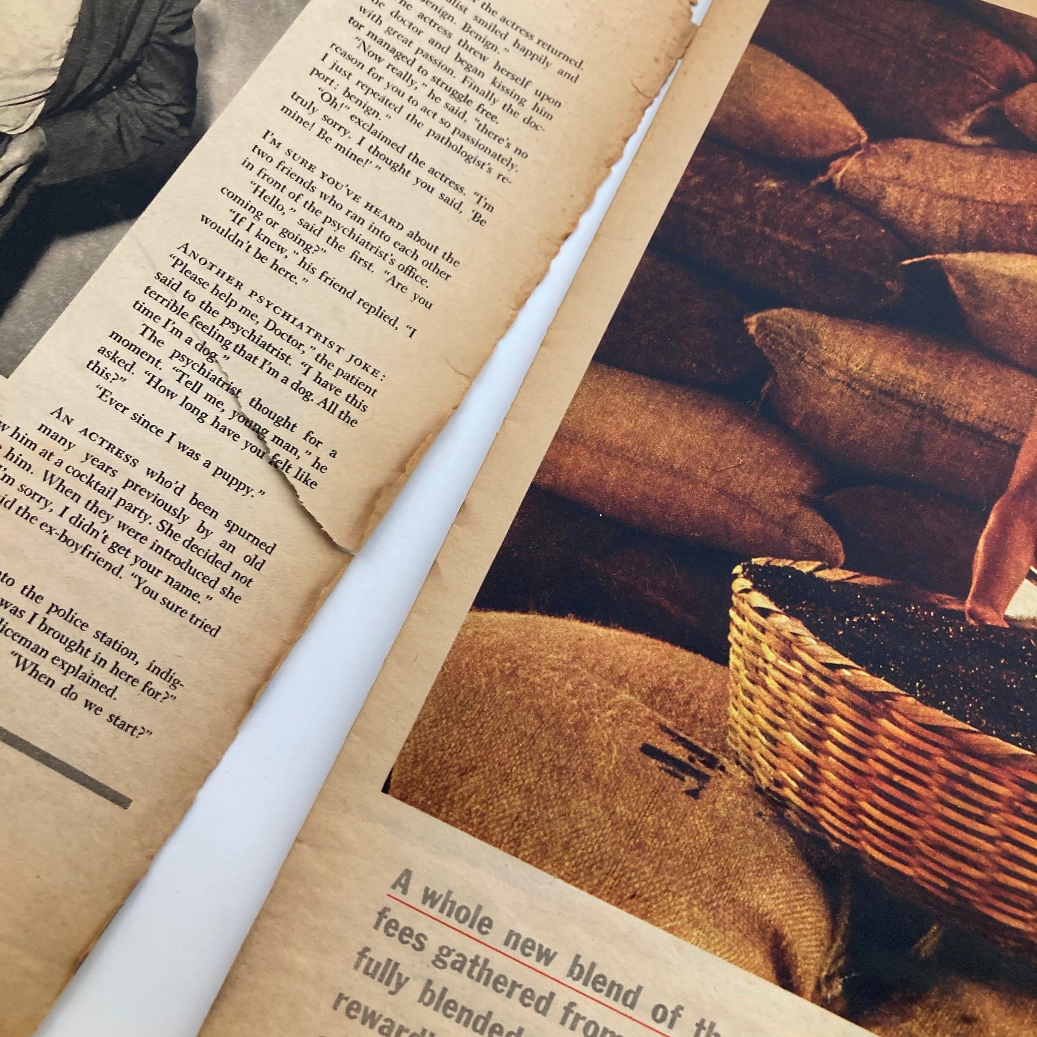 Close-up of pages from the Parade Newspaper Magazine WA Post March 12 1961, showcasing vintage print with aged edges, featuring text and images about American life in Russia.
