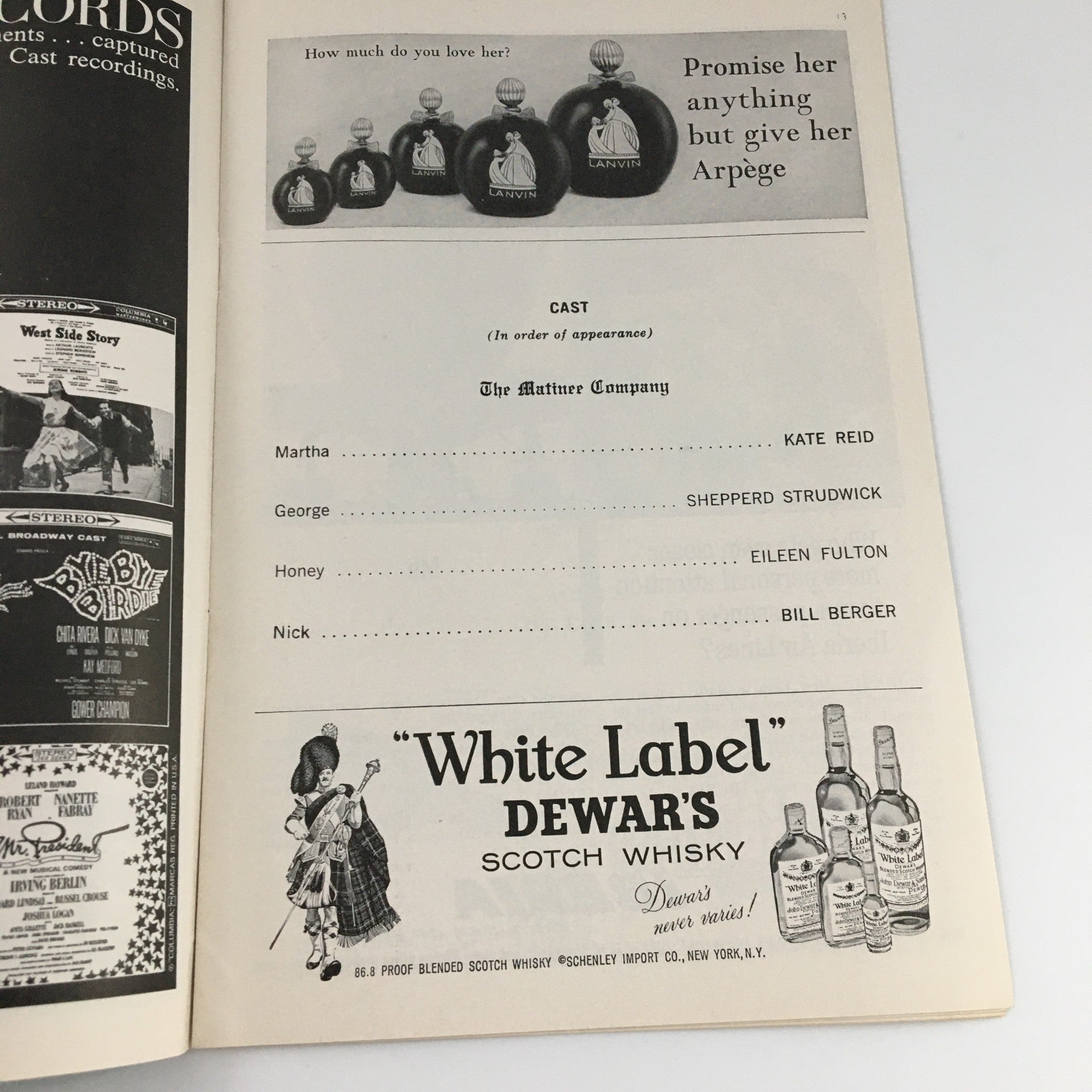 1963 Playbill Billy Rose Theatre 'Who's Afraid of Virginia Woolf?' Kate Reid