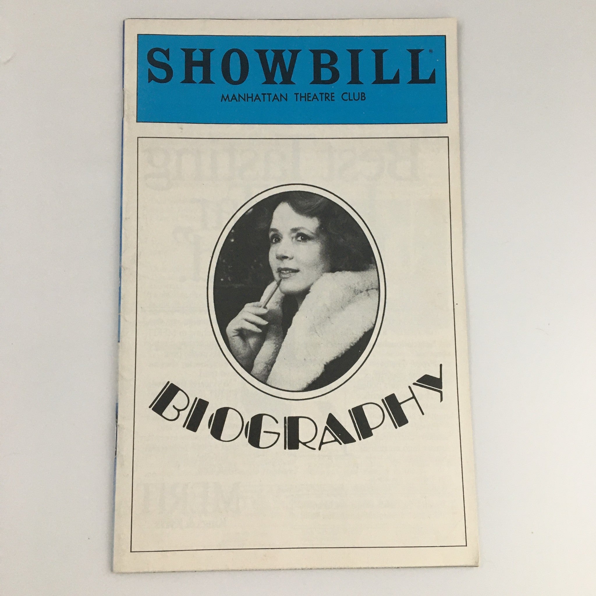 1980 Showbill Manhattan Theatre Club 'Biography' P.L. Carling, George Guidall