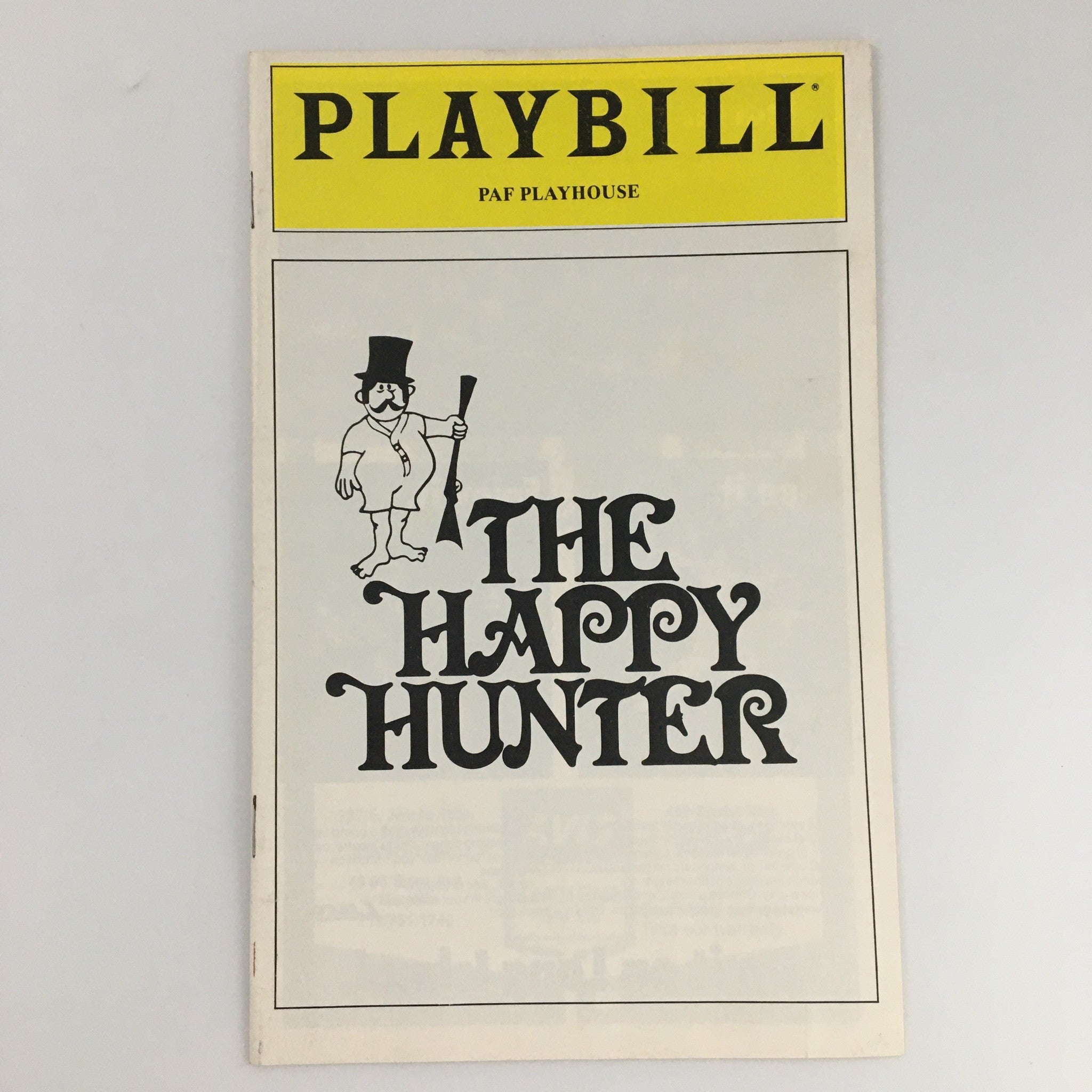 1980 Playbill PAF Playhouse 'The Happy Hunter' Walter Atamaniuk, Marc Tantillo