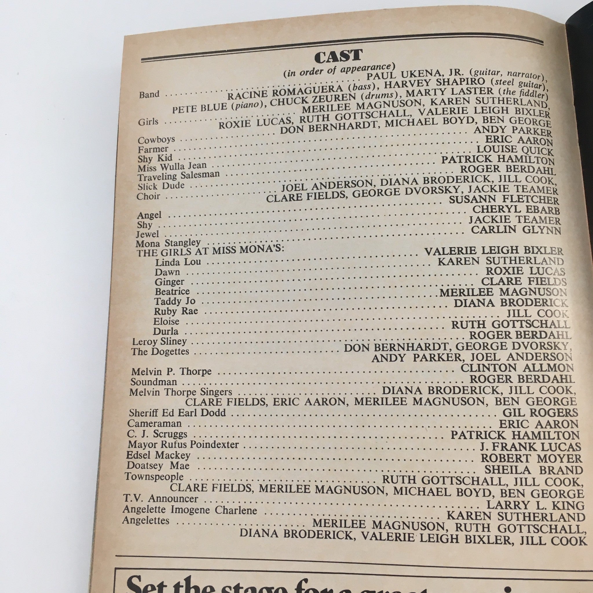 1982 Playbill Eugene O'Neill Theatre 'The Best Little Texas Whorehouse in Texas'