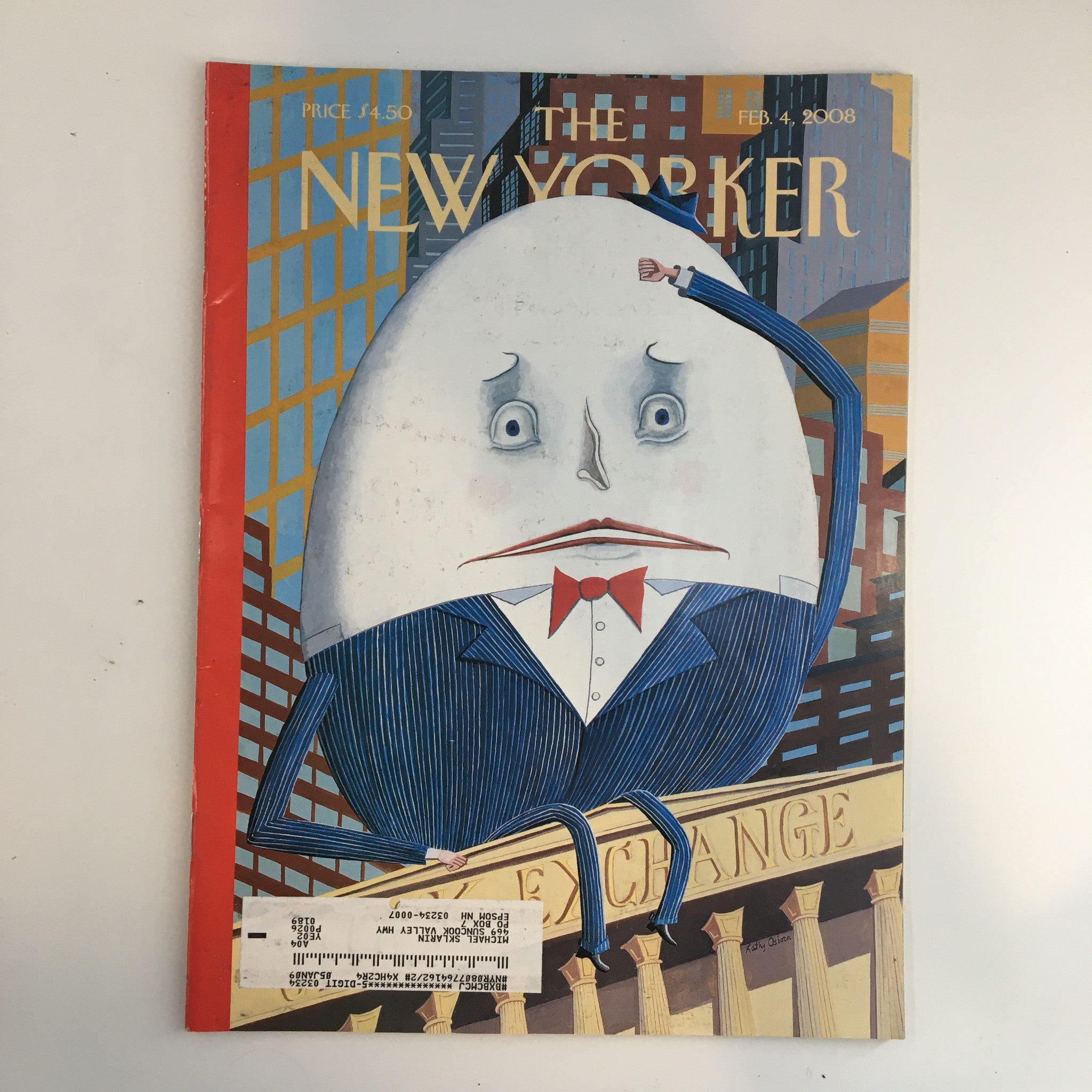 The New Yorker Full Magazine February 4 2008 Humpty Dumpty by Kathy Osborn