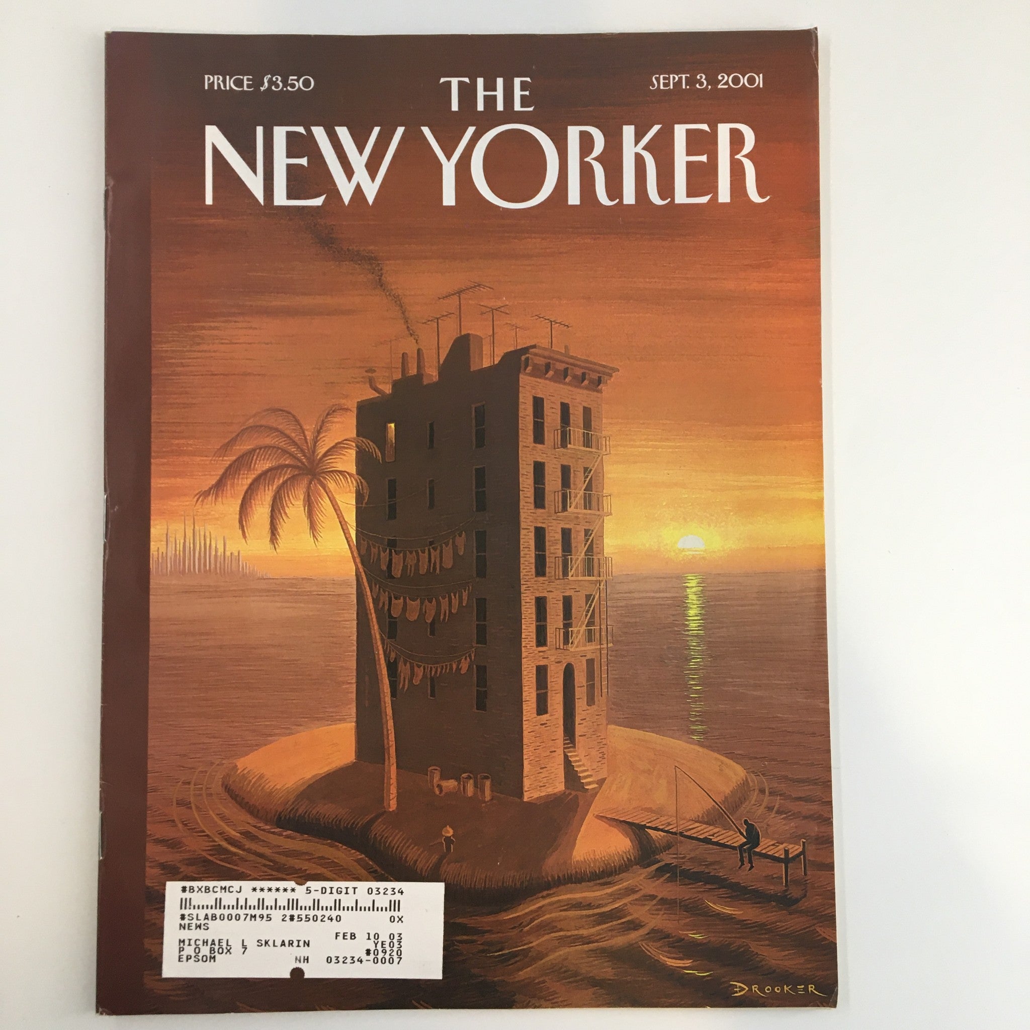 The New Yorker Full Magazine September 3 2001 Tenement Island by Eric Drooker VG