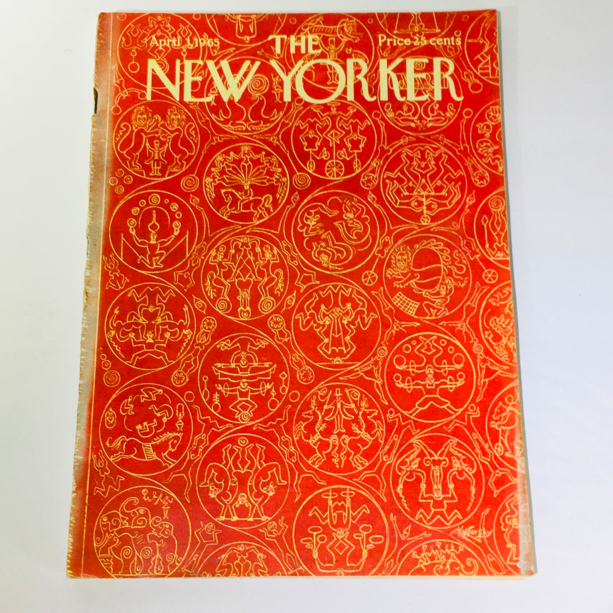 The New Yorker: April 3 1965 Full Magazine/Theme Cover Anatol Kovarsky