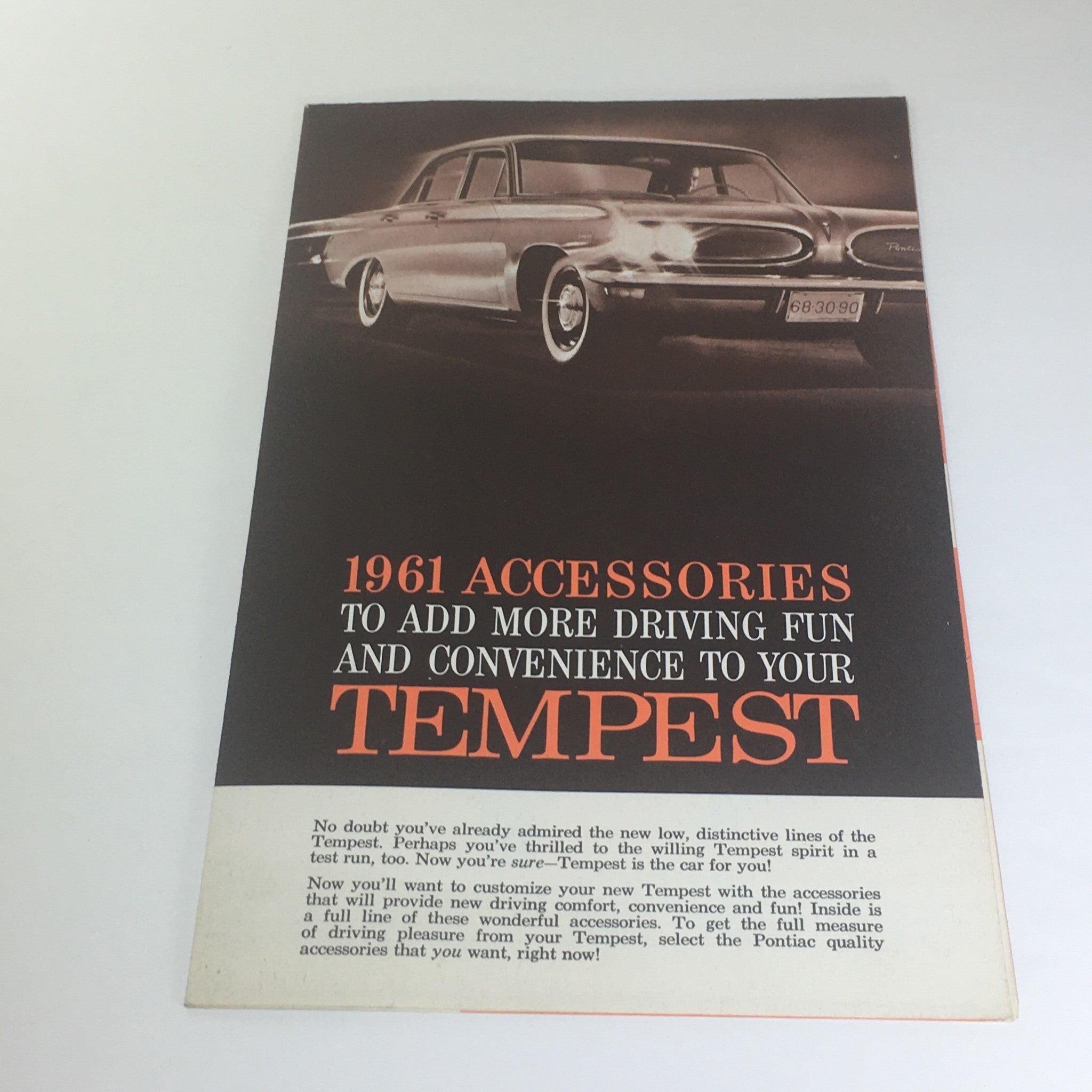 Vintage 1961 Full Line Accessories for Pontiac Tempest Car Catalog Brochure