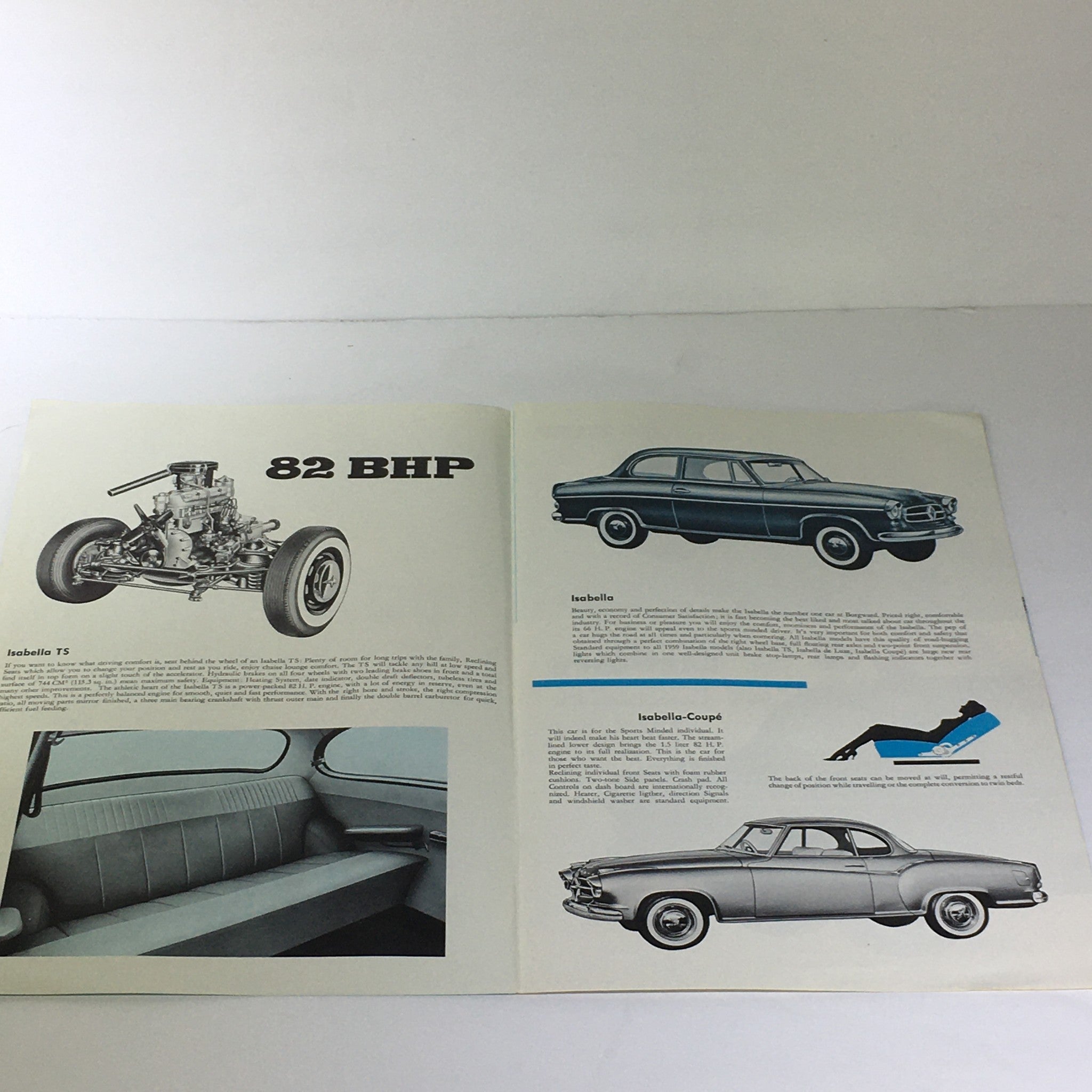 Vintage Fergus Borgward Isabella TS De Luxe Coupe 82-BHP Car Catalog Brochure