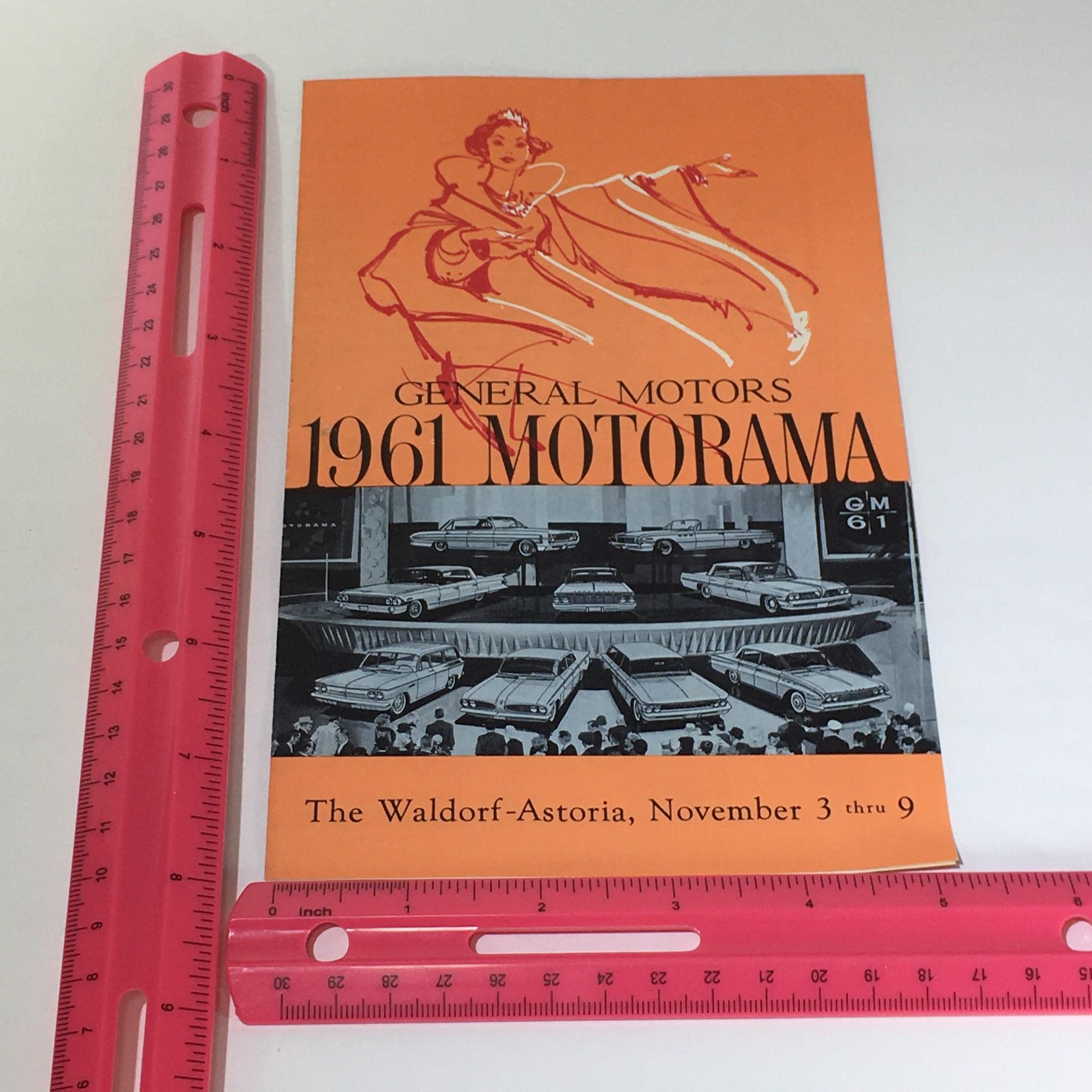 Cover of the 1961 Motorama brochure showcasing classic cars, part of the Vintage General Motors 1961 Motorama ft Chevrolet, Pontiac, Oldsmobile Car Catalog.
