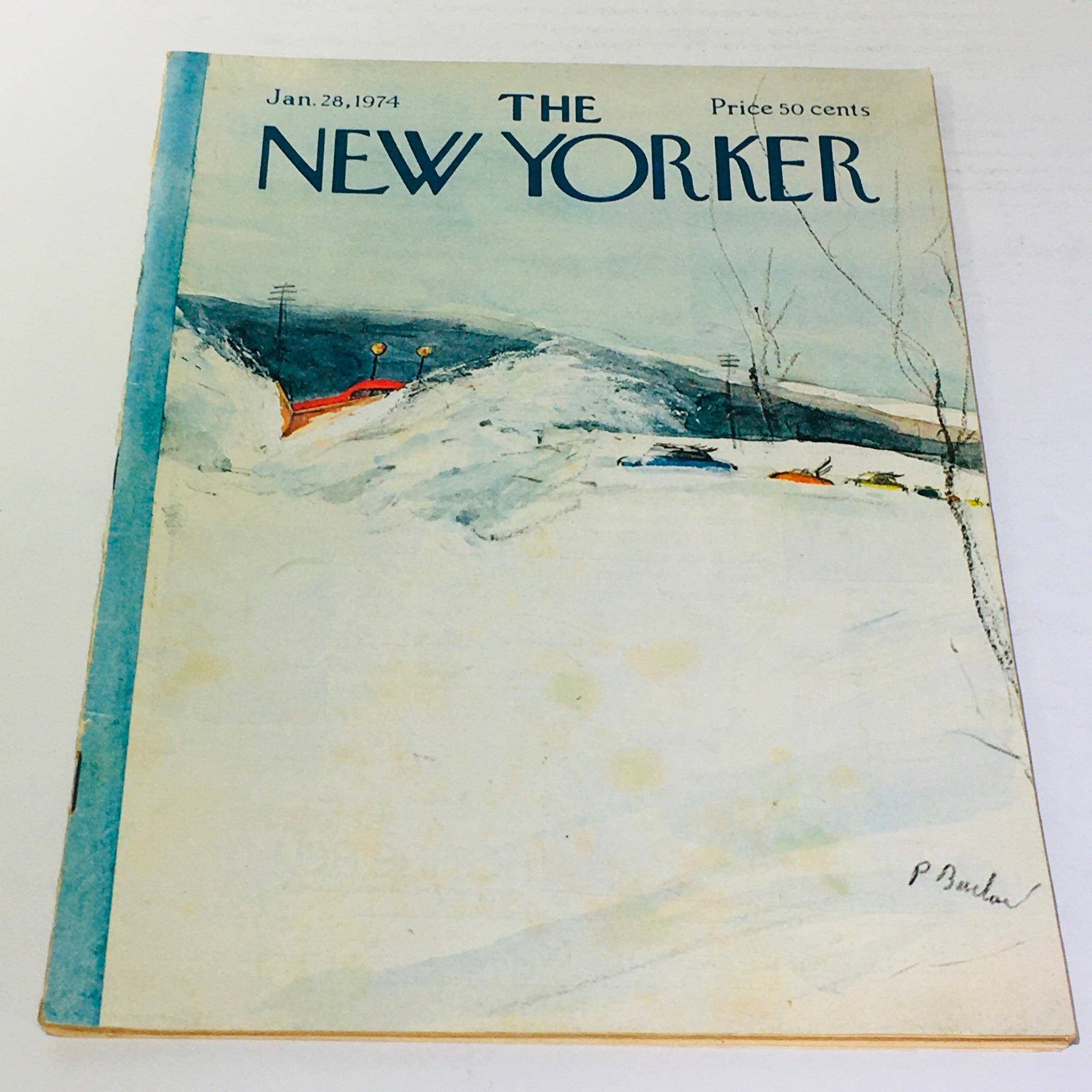 The New Yorker: January 28 1974 Full Magazine/Theme Cover Perry Barlow