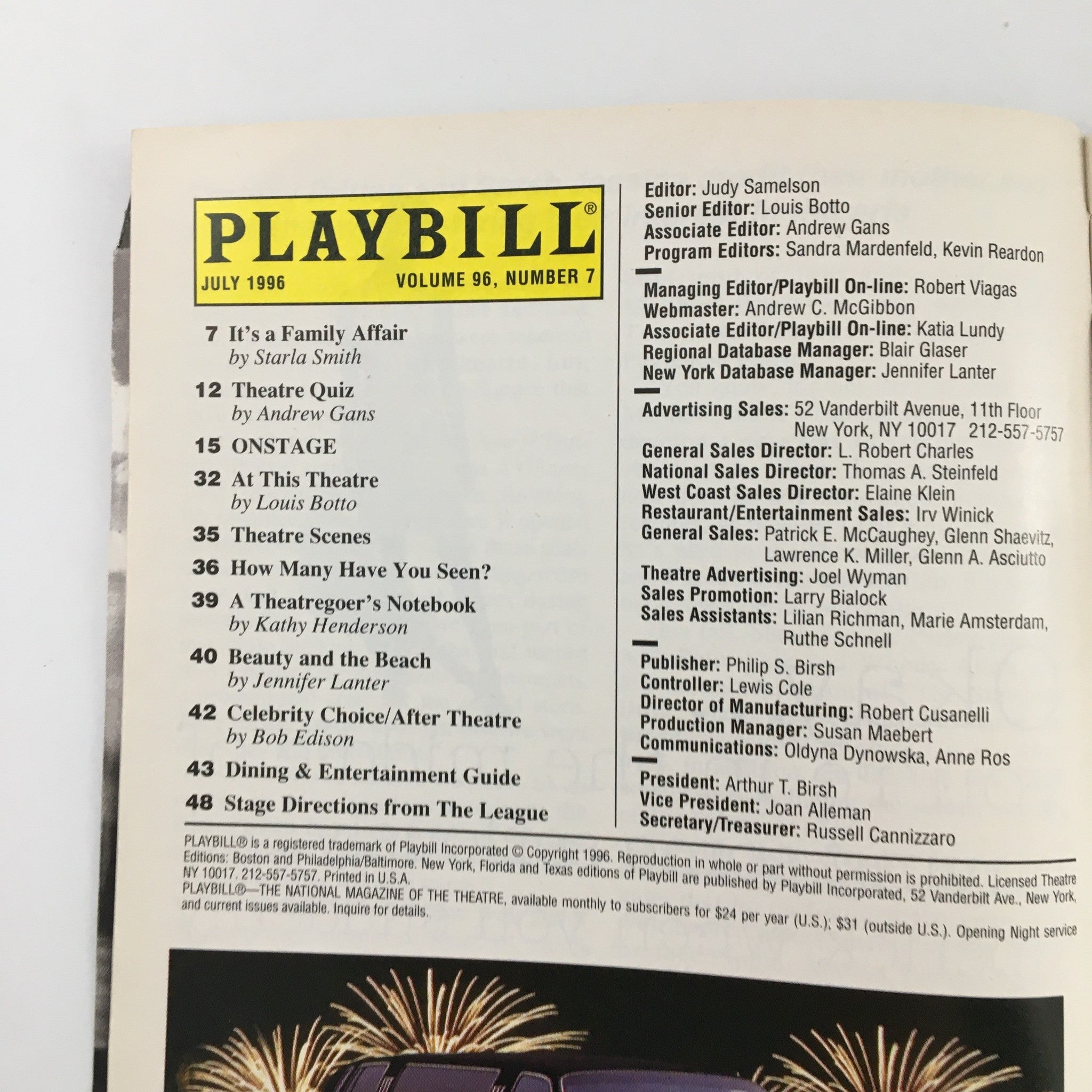 1996 Playbill The American Place Theatre 'The Cocoanuts' Michael Waldron