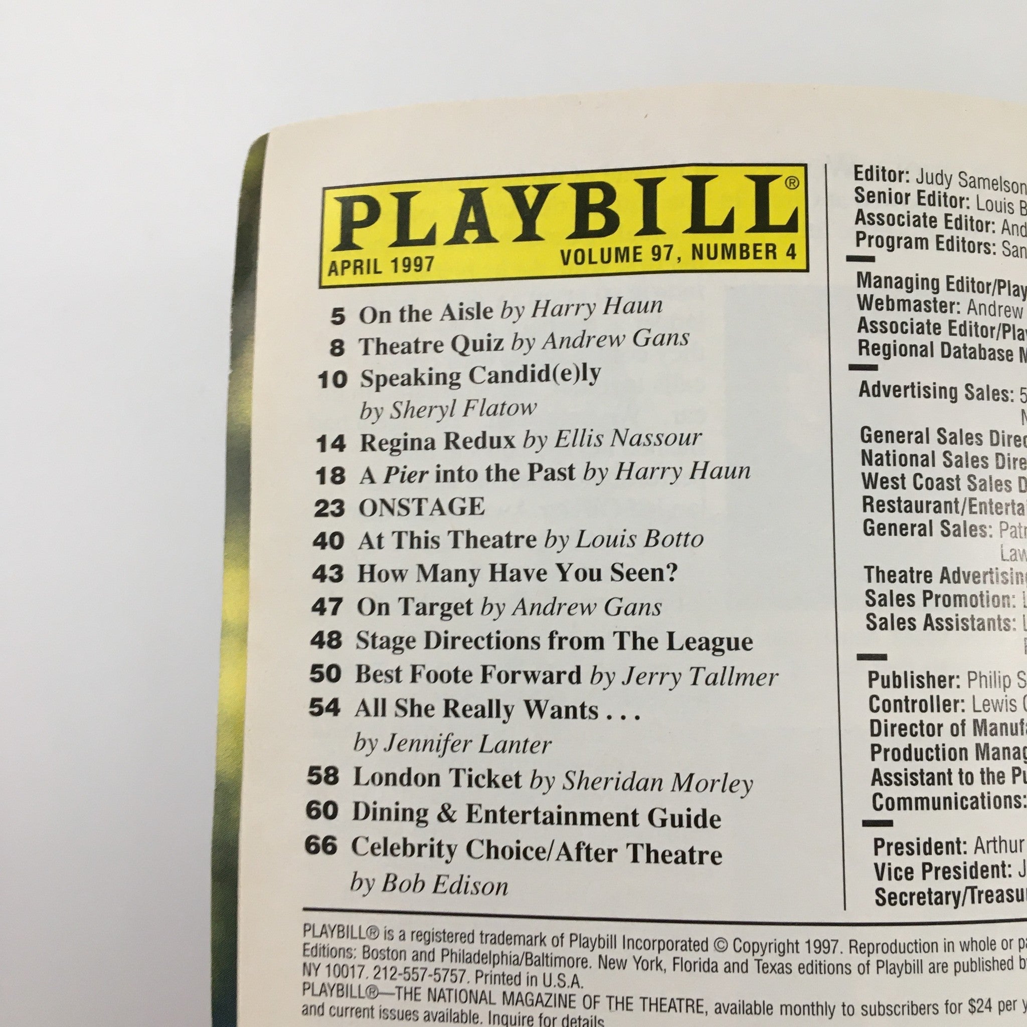 1997 Playbill Lunt-Fontanne Theatre 'Titanic' Adam Alexi-Malle, Becky Ann Baker