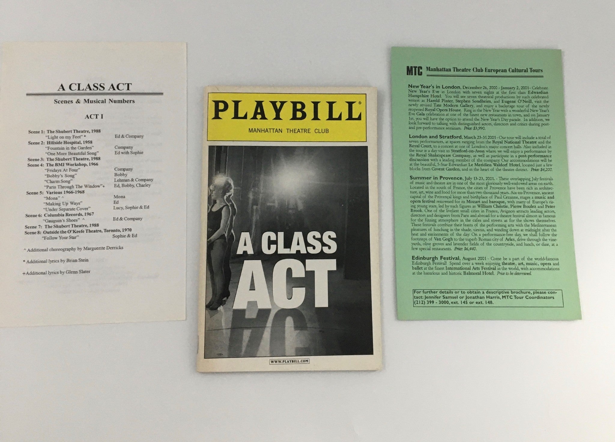 2000 Playbill Manhattan Theatre Club 'A Class Act' Nancy Kathryn Anderson