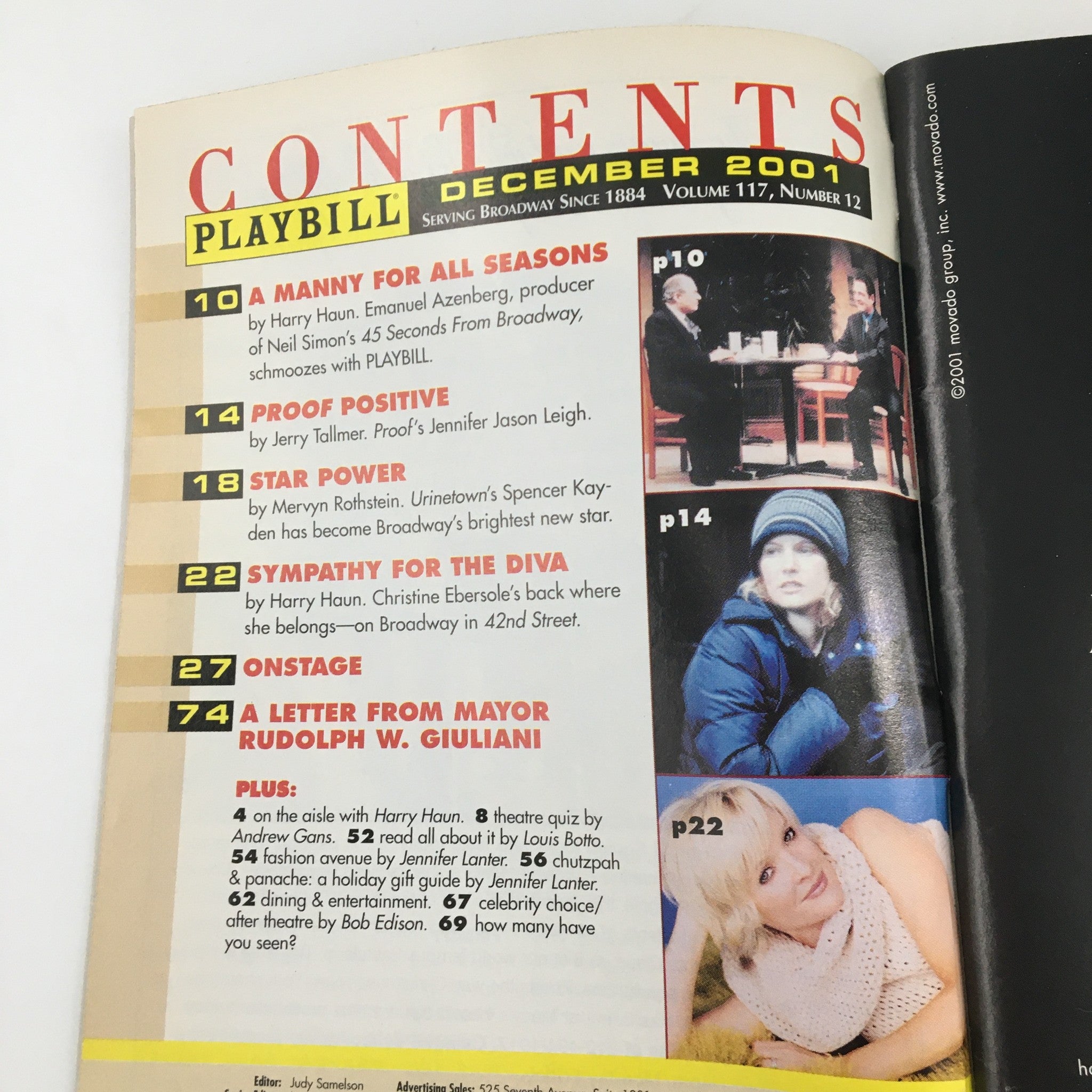 2001 Playbill Plymouth Theatre 'Thou Shalt Not' Timothy J. Alex, Dylis Croman