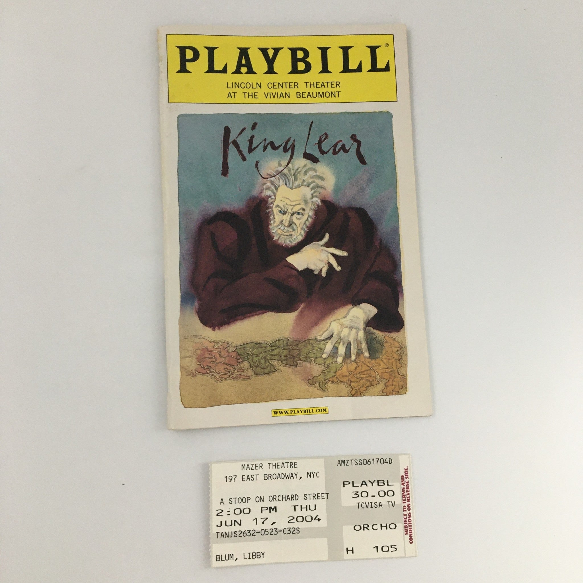 2004 Playbill The Vivian Beaumont 'King Lear' James Blendick, Domini Blythe