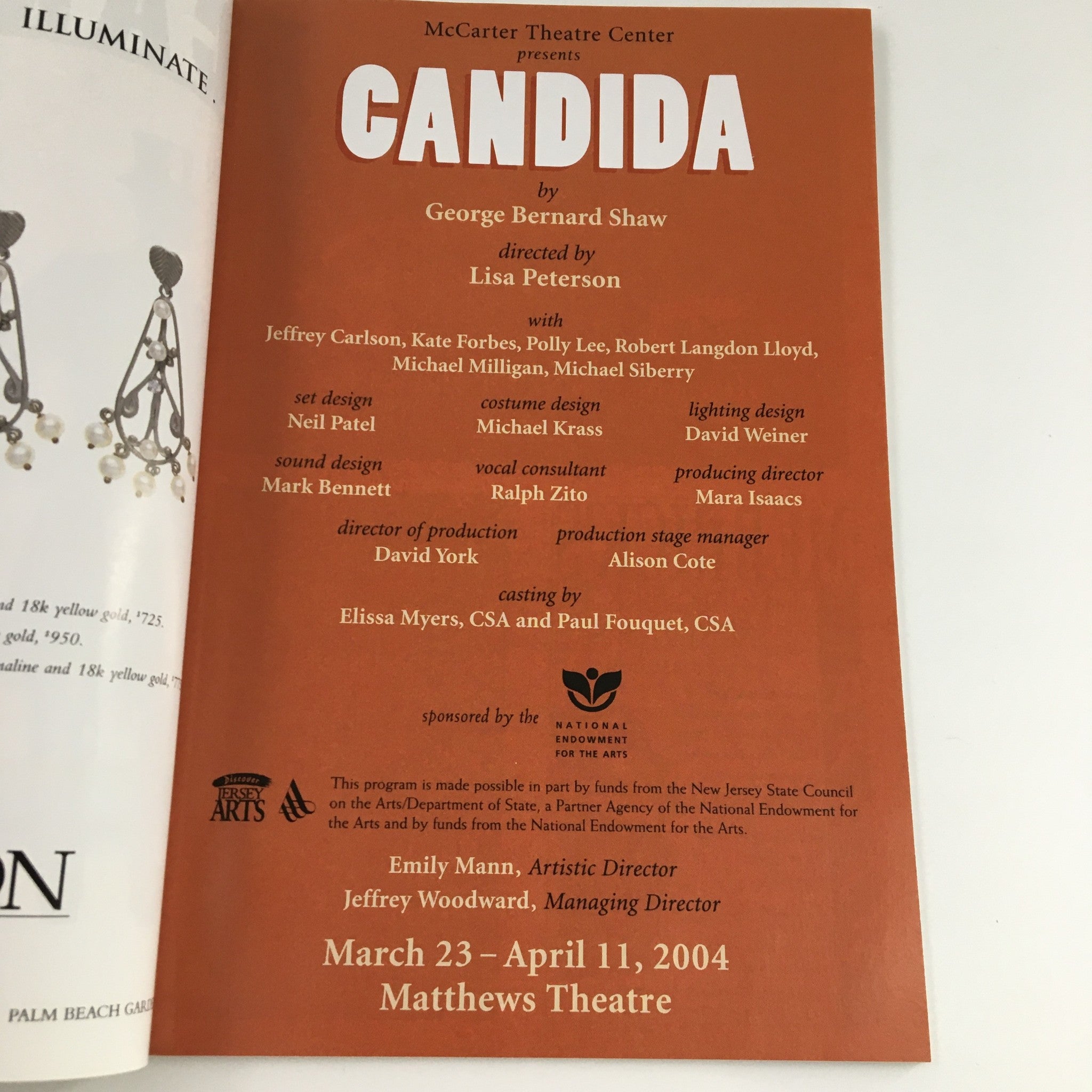 2004 McCarter Theatre Center 'Candida' Jeffrey Carlson, Kate Forbes, Polly Lee