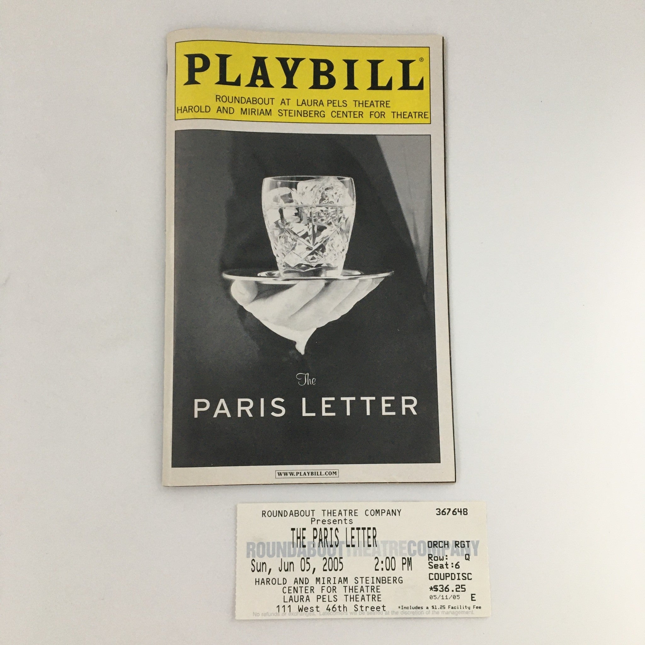 2005 Playbill Roundabout Theatre Company 'The Paris Letter' Daniel Eric Gold