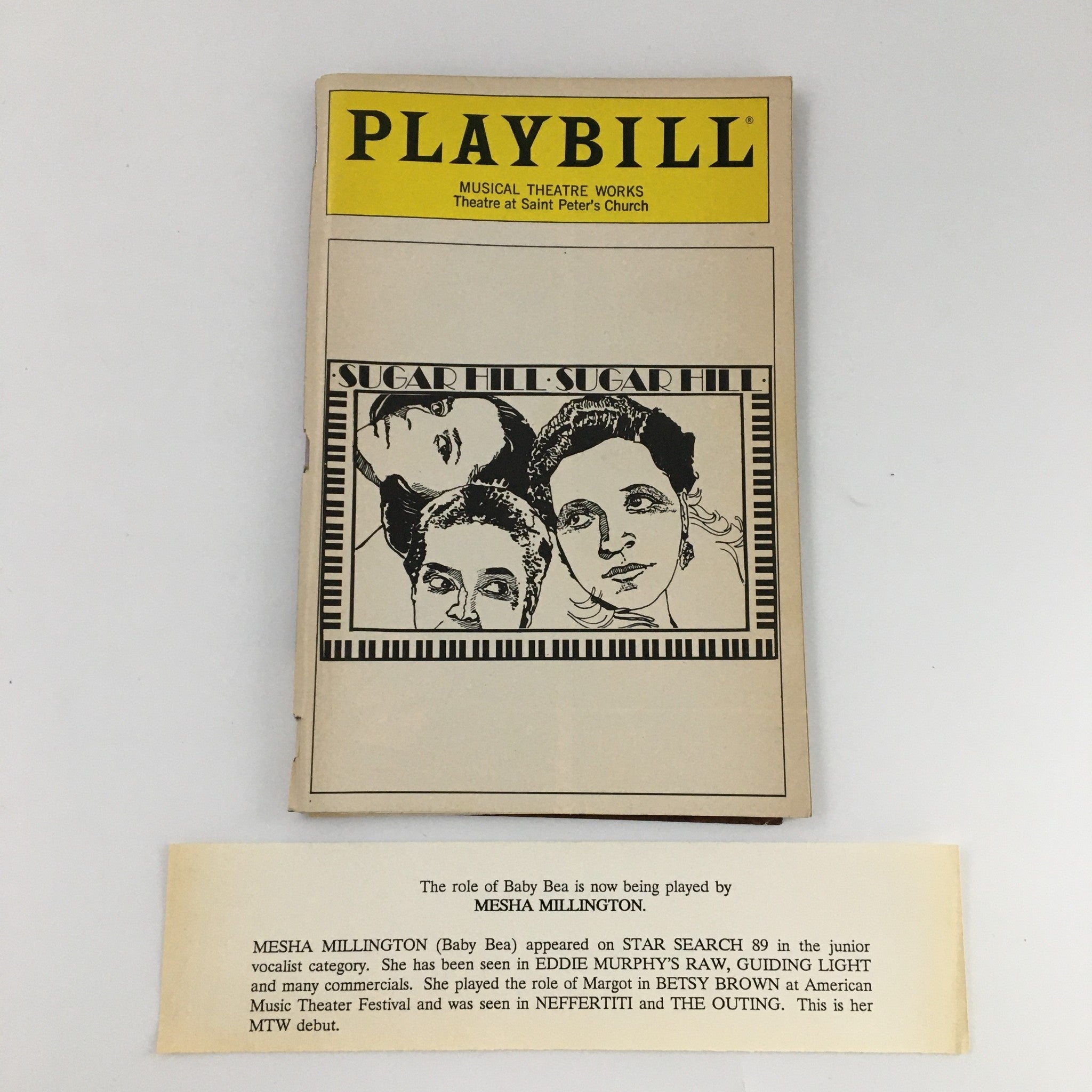 1990 Playbill Musical Theatre Works 'Sugar Hill' Tatyana Ali, Cheryl Freeman