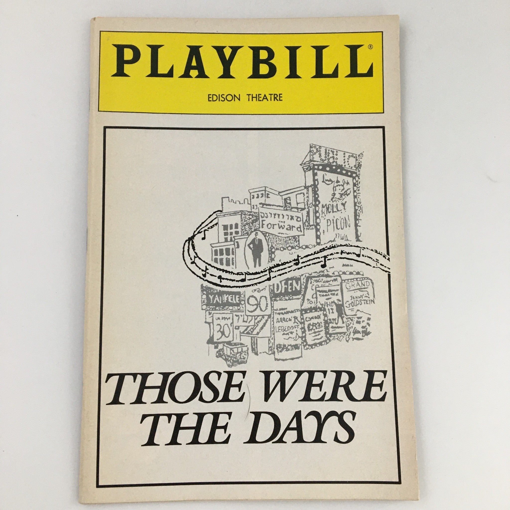 1991 Playbill Edison Theatre 'Those Were The Days' Bruce Adler, Mina Bern