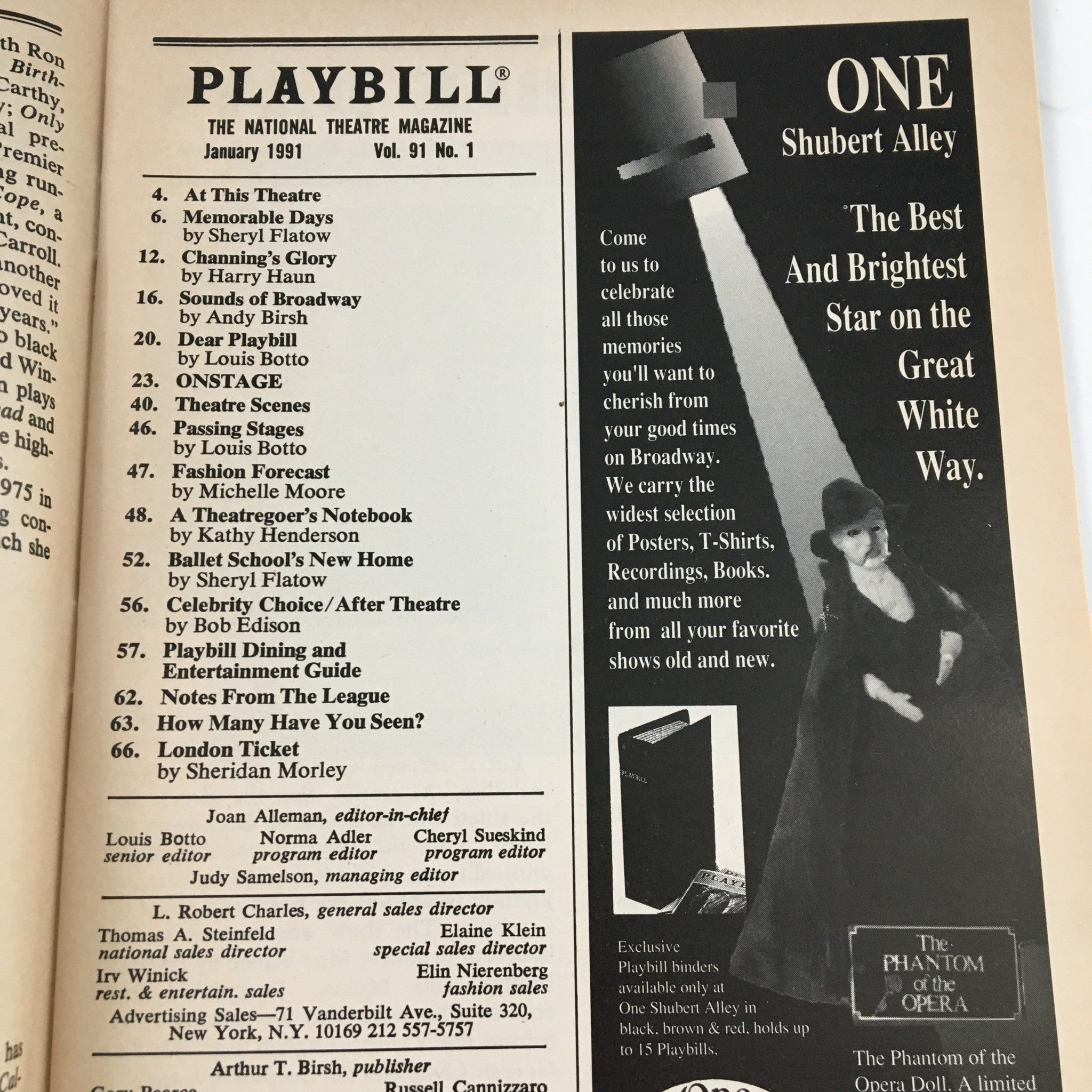 1991 Playbill Edison Theatre 'Those Were The Days' Bruce Adler, Mina Bern