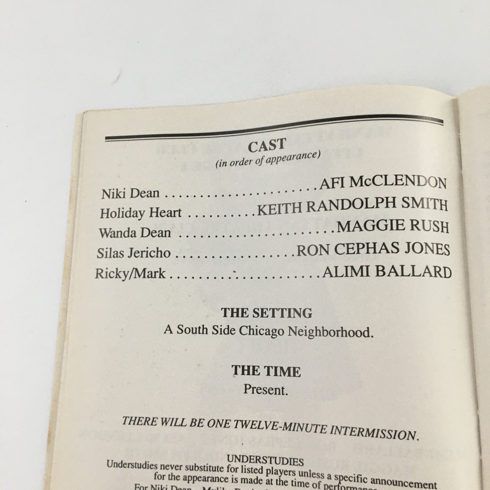 1995 Playbill Manhattan Theatre Club 'Holiday Heart' Almi Ballard, Maggie Rush