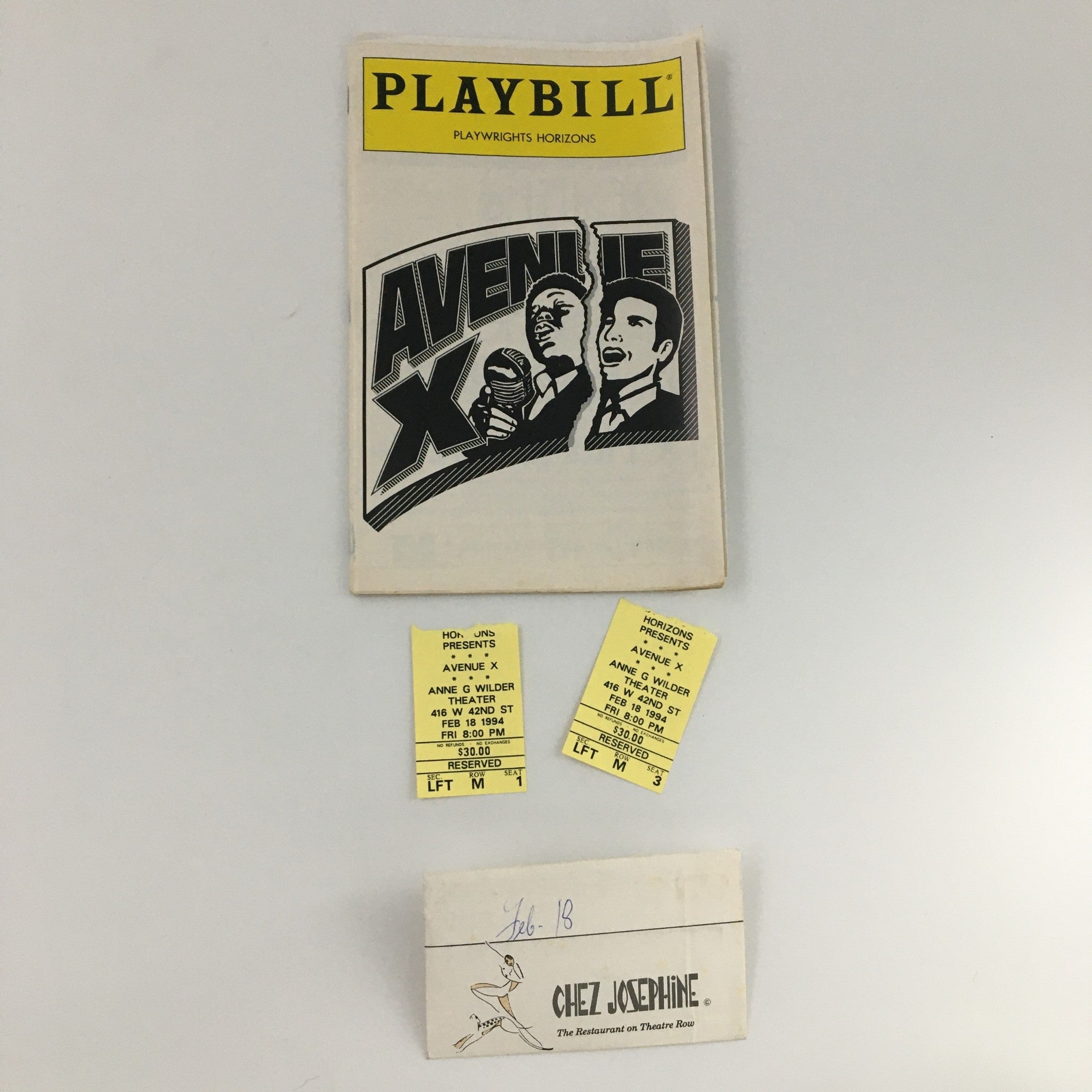 1994 Playbill Playwrights Horizons 'Avenue X' Ted Brunetti, Chuck Cooper