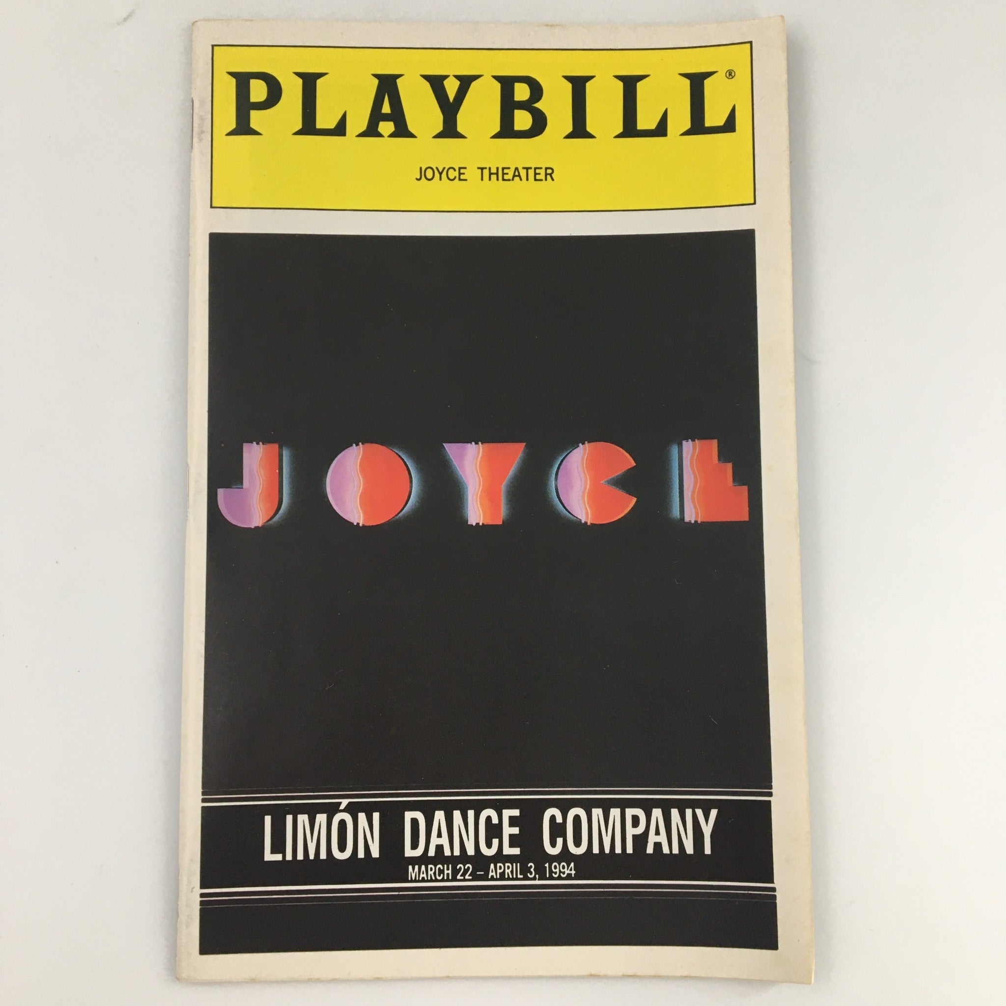 1994 Playbill Joyce Theater 'Limon Dance Company' Paul Dennis, Carl Flink