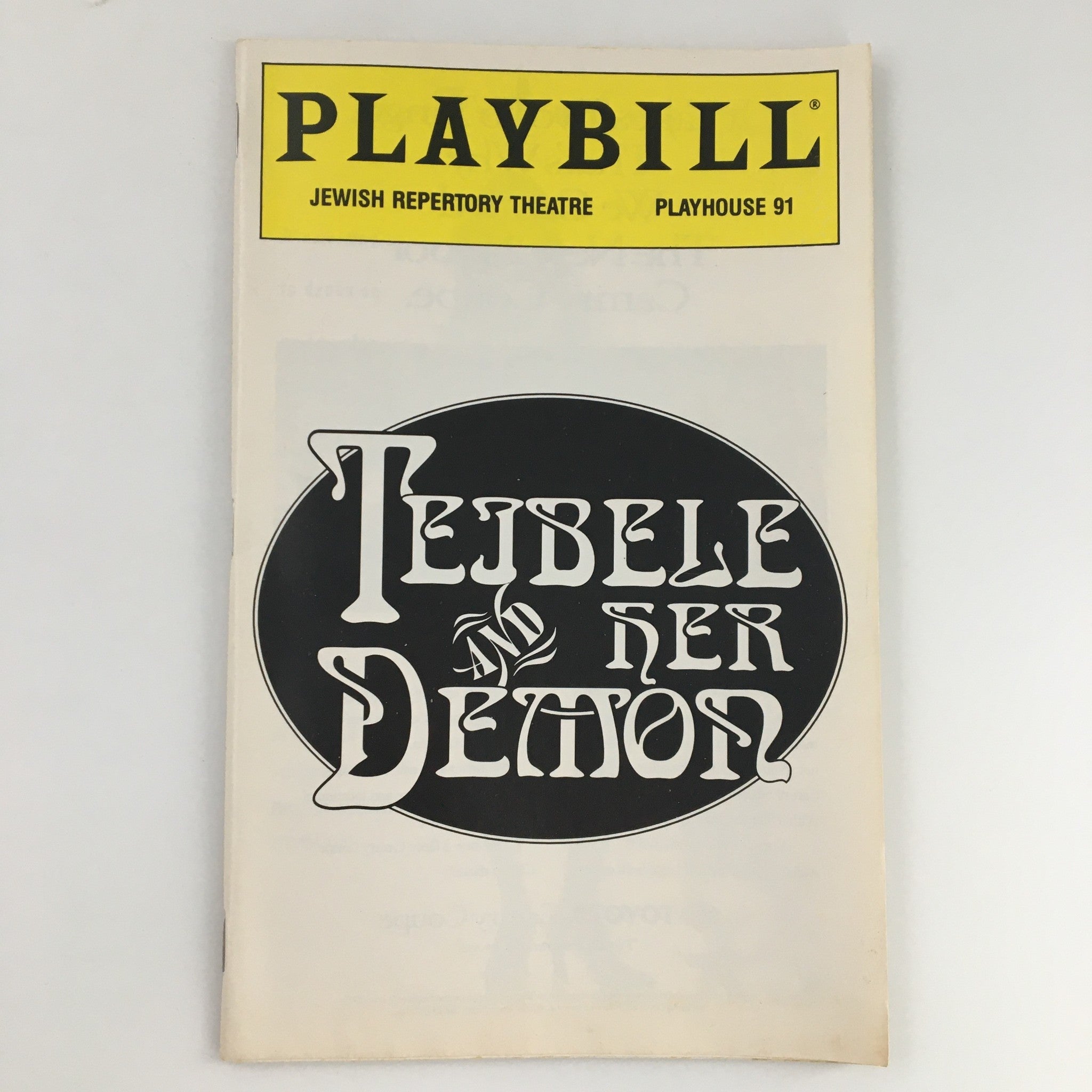 1994 Playbill Playhouse 91 'Teibele and her Demon' Isaac Bashevis Singer