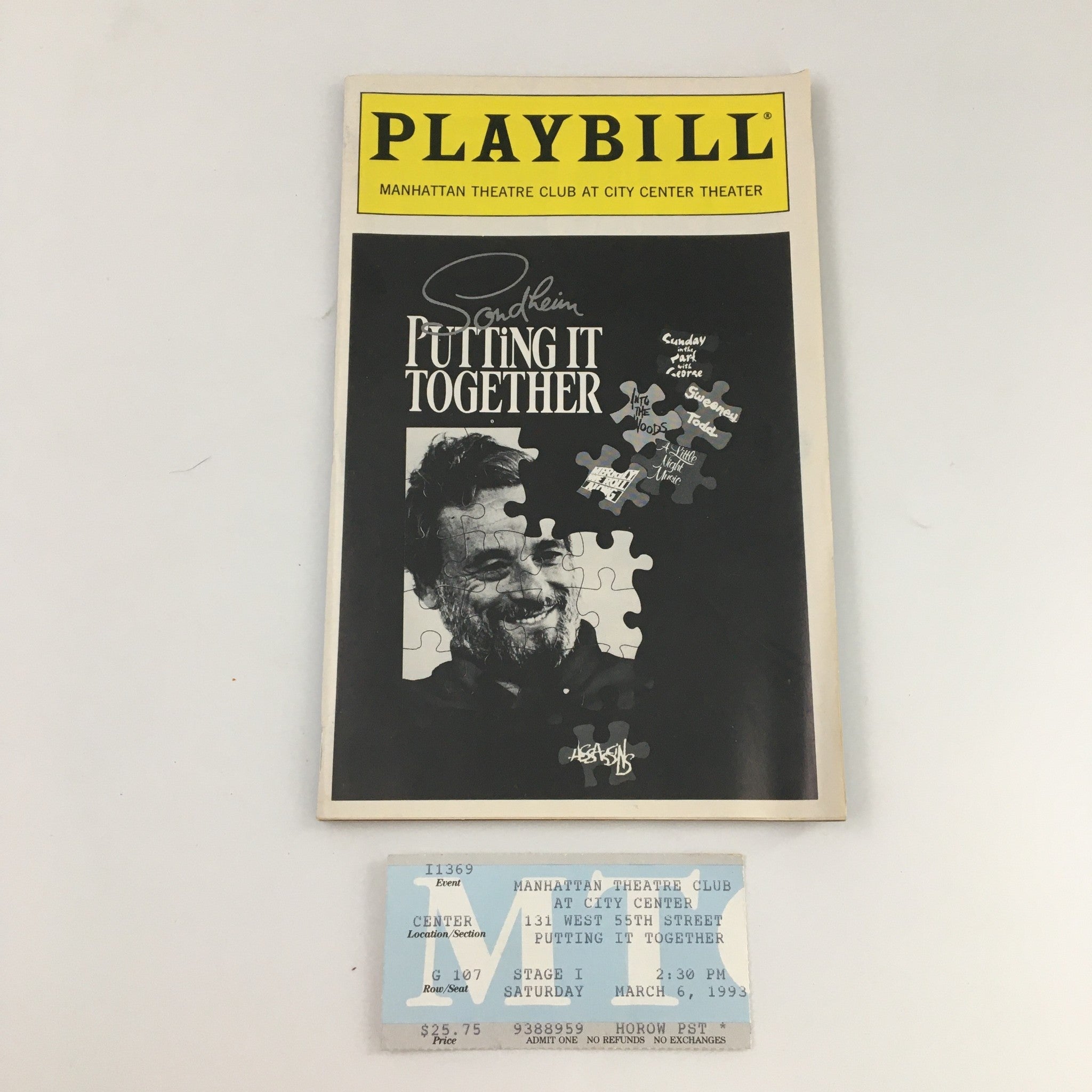 1993 Playbill Manhattan Theatre Club Sondheim Putting it Together Julie Andrews