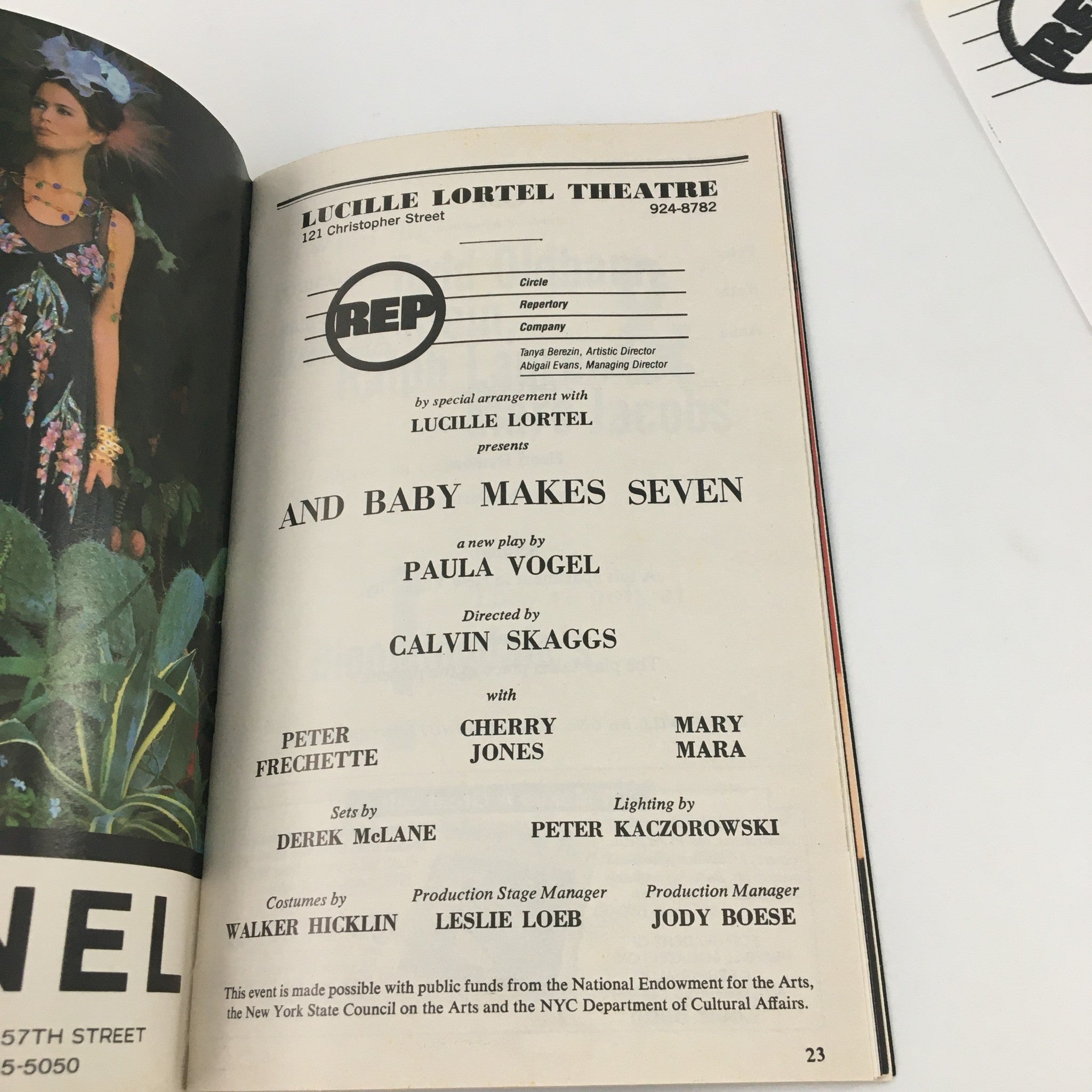 1993 Playbill Lucille Lortel Theatre '& Baby Makes 7' Peter Frechette, Mary Mara