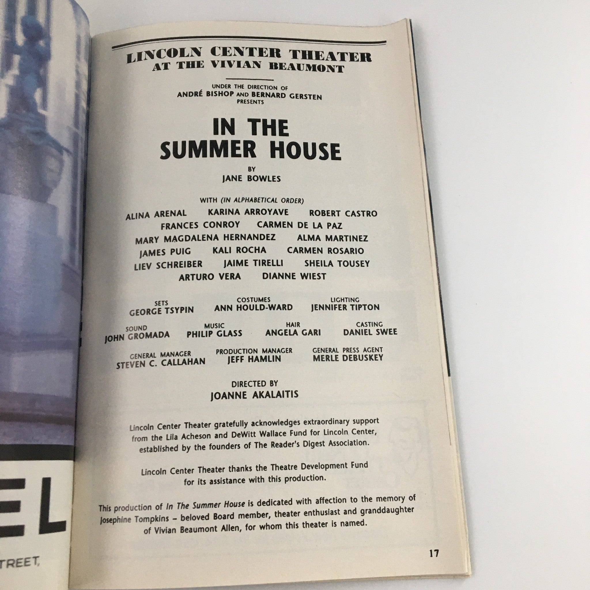 1993 Playbill Vivian Beaumont 'In The Summer House' Alina Arenal, Robert Castro