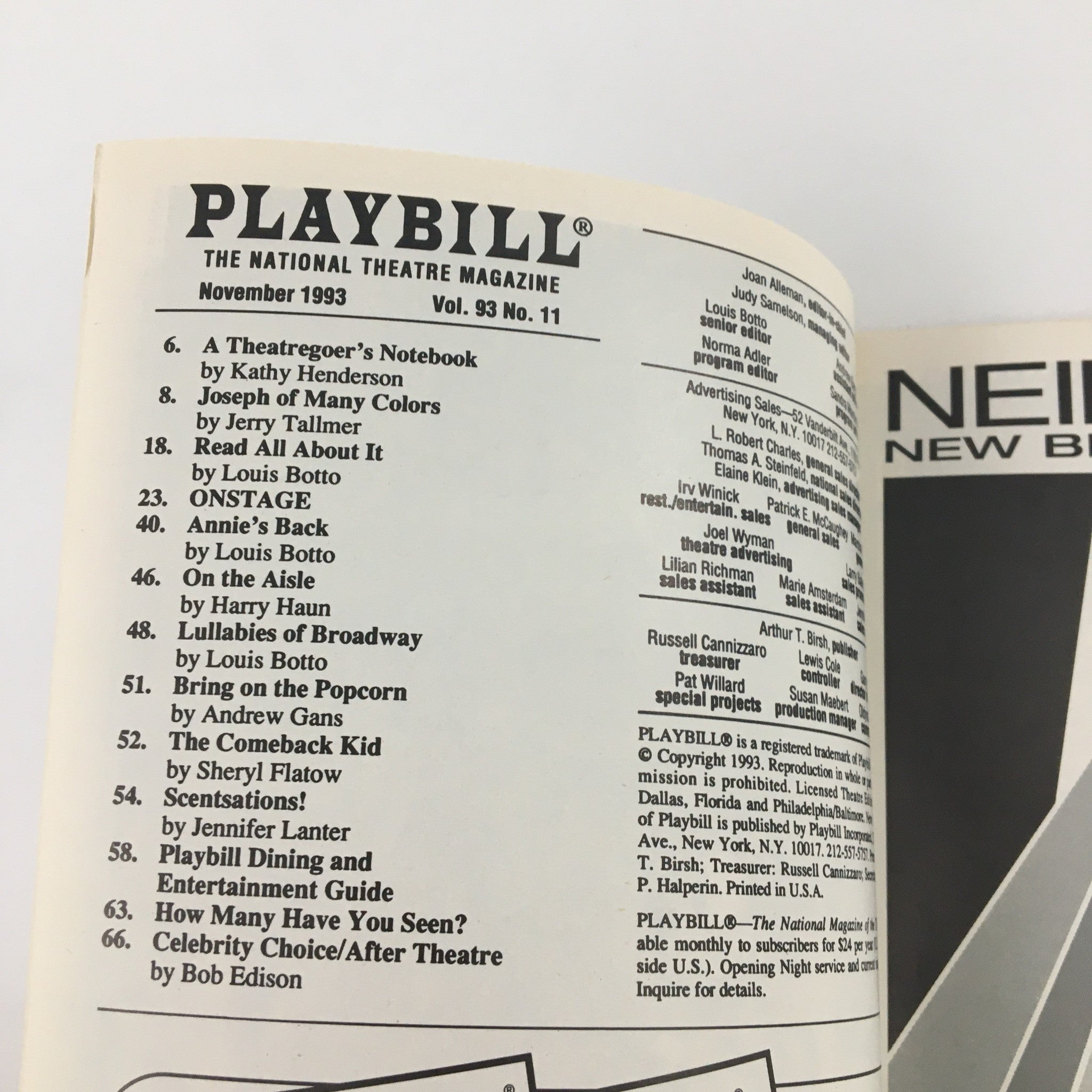1993 Playbill Circle Repertory Company 'Desdemona' Fran Brill and Cherry Jones