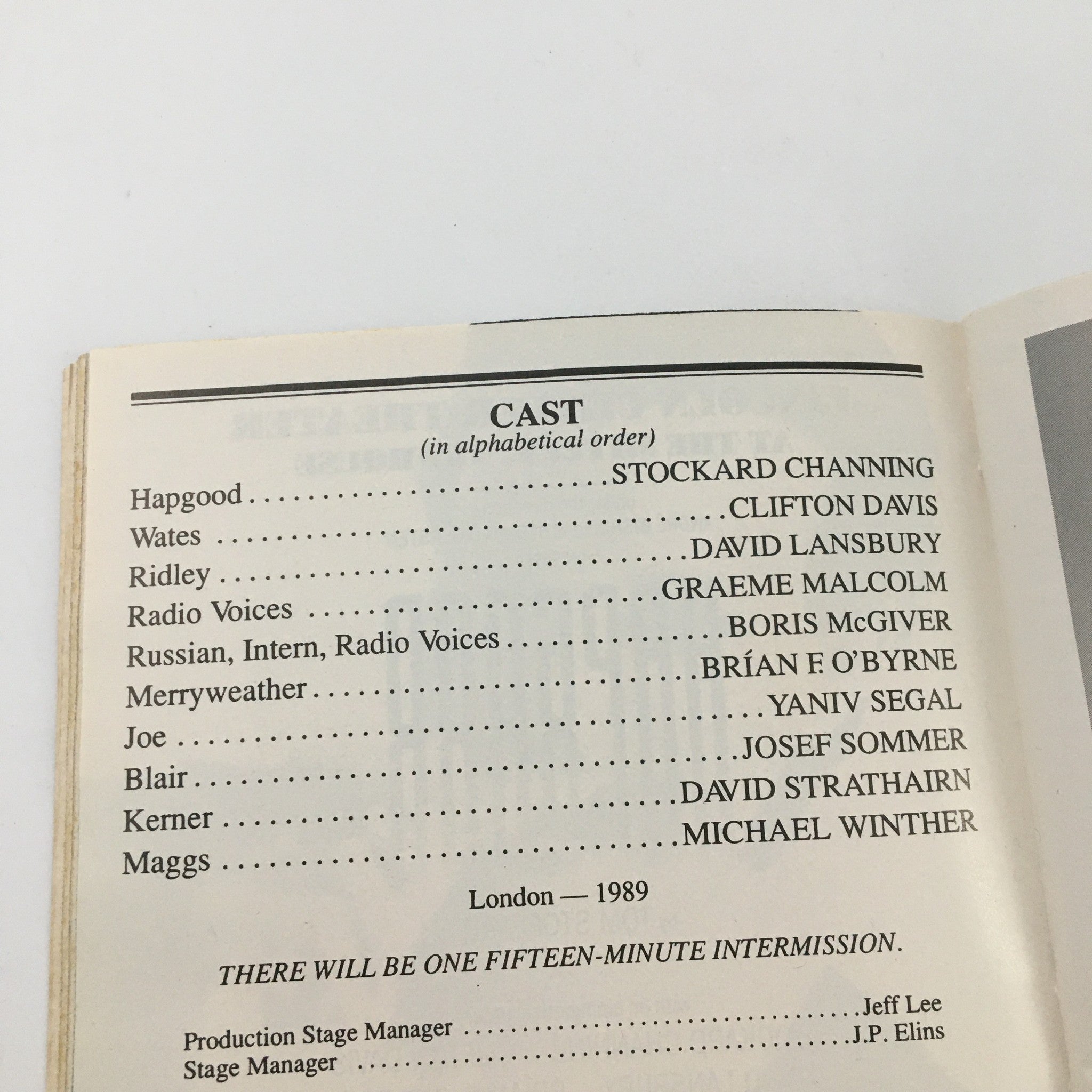 1994 Playbill Mitzi E. Newhouse 'Hapgood' Stockard Channing, Clifton Davis