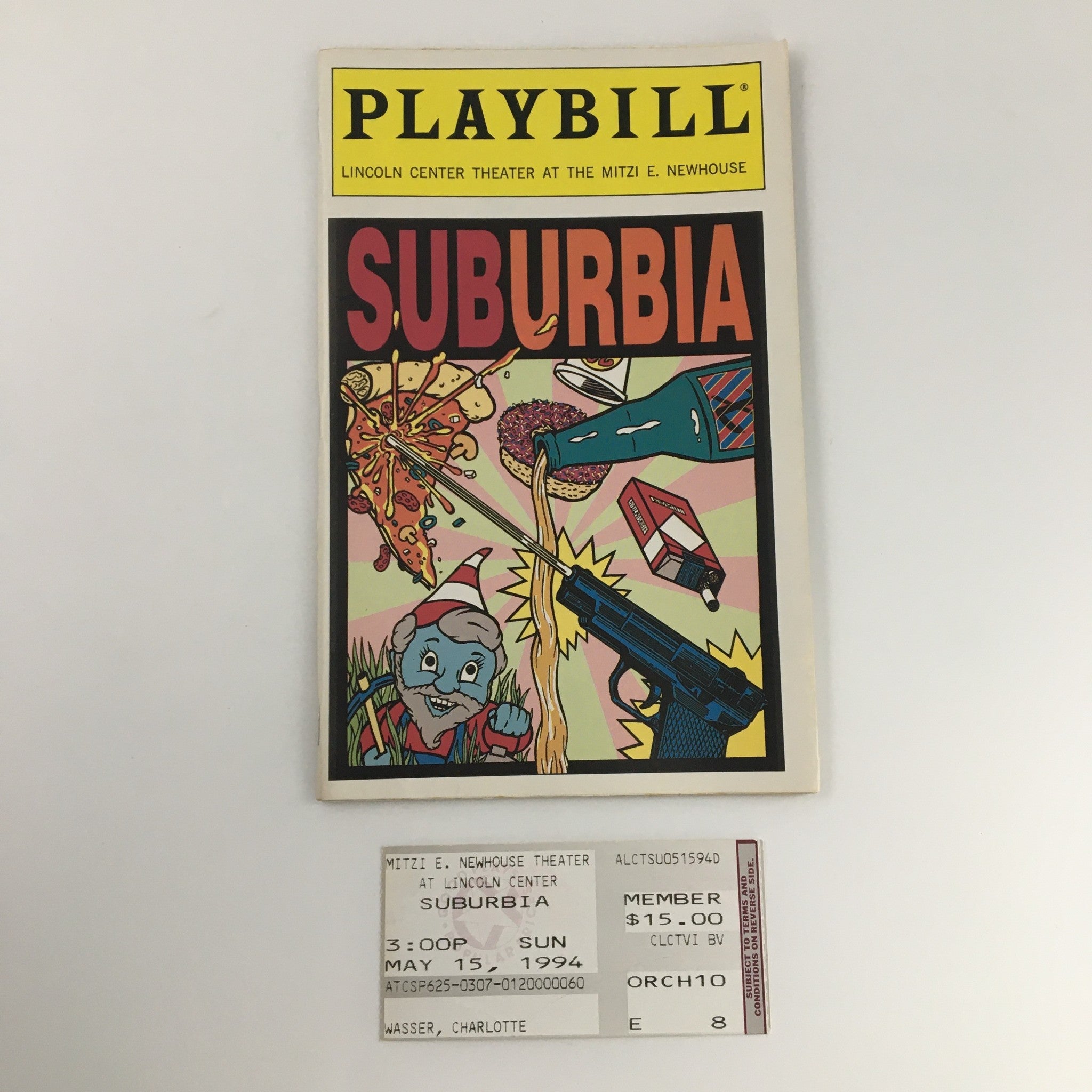 1994 Playbill Mitzi E. Newhouse Theater 'Suburbia' Firdous E. Bamji, Tim Guinee