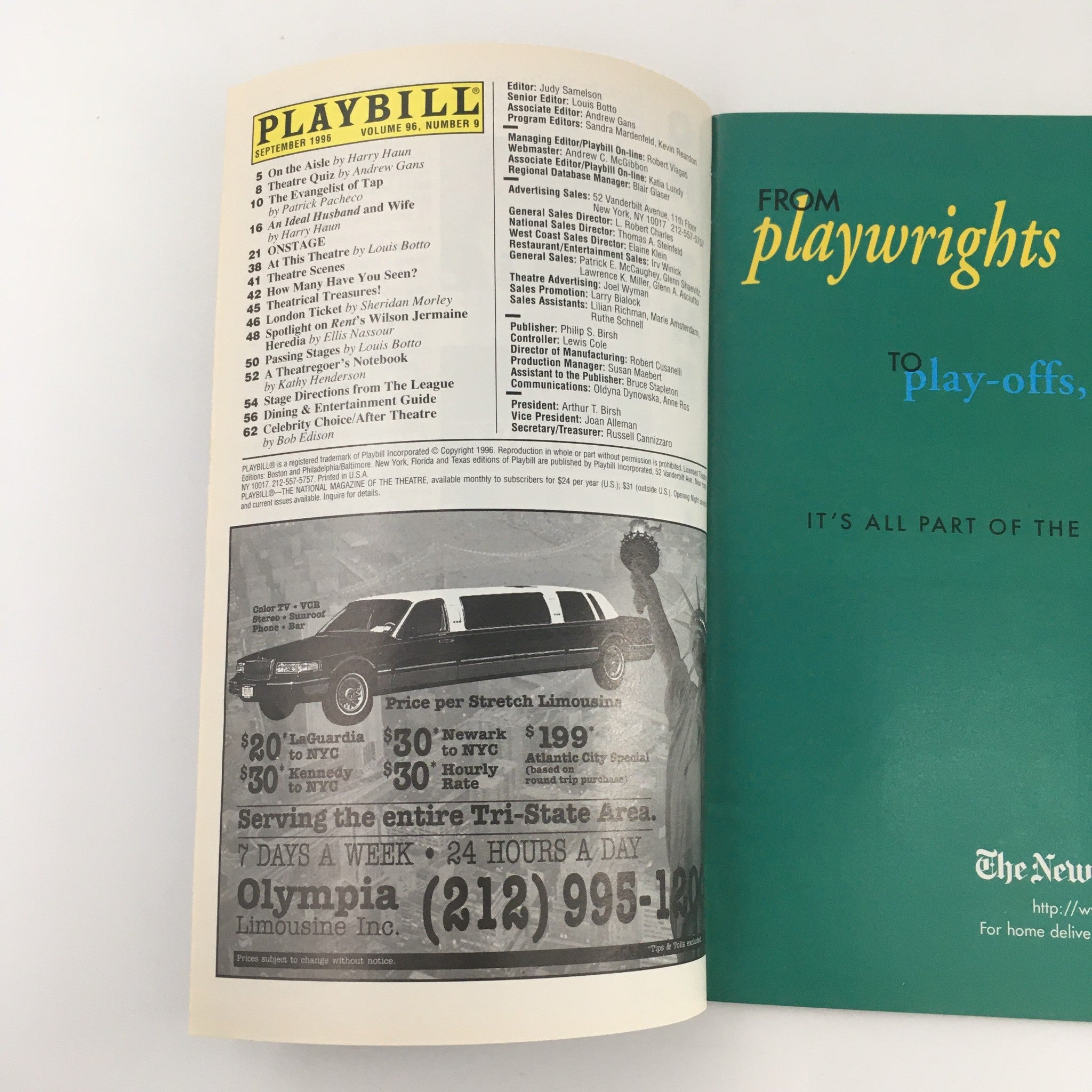 1996 Playbill Royale Theatre 'Skylight' Michael Gambon and Lia Williams