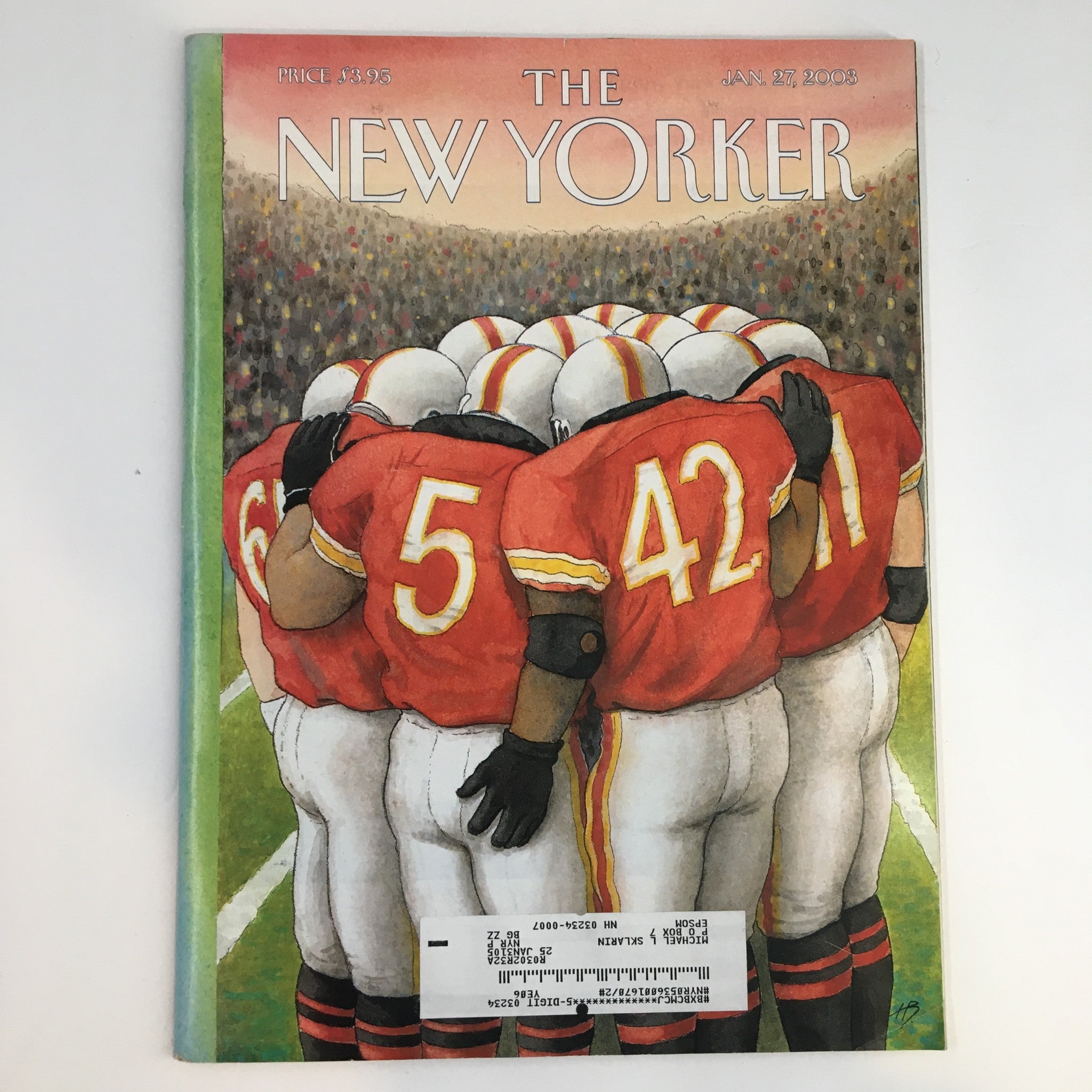 The New Yorker Full Magazine January 27 2003 Lateral Pass by Harry Bliss