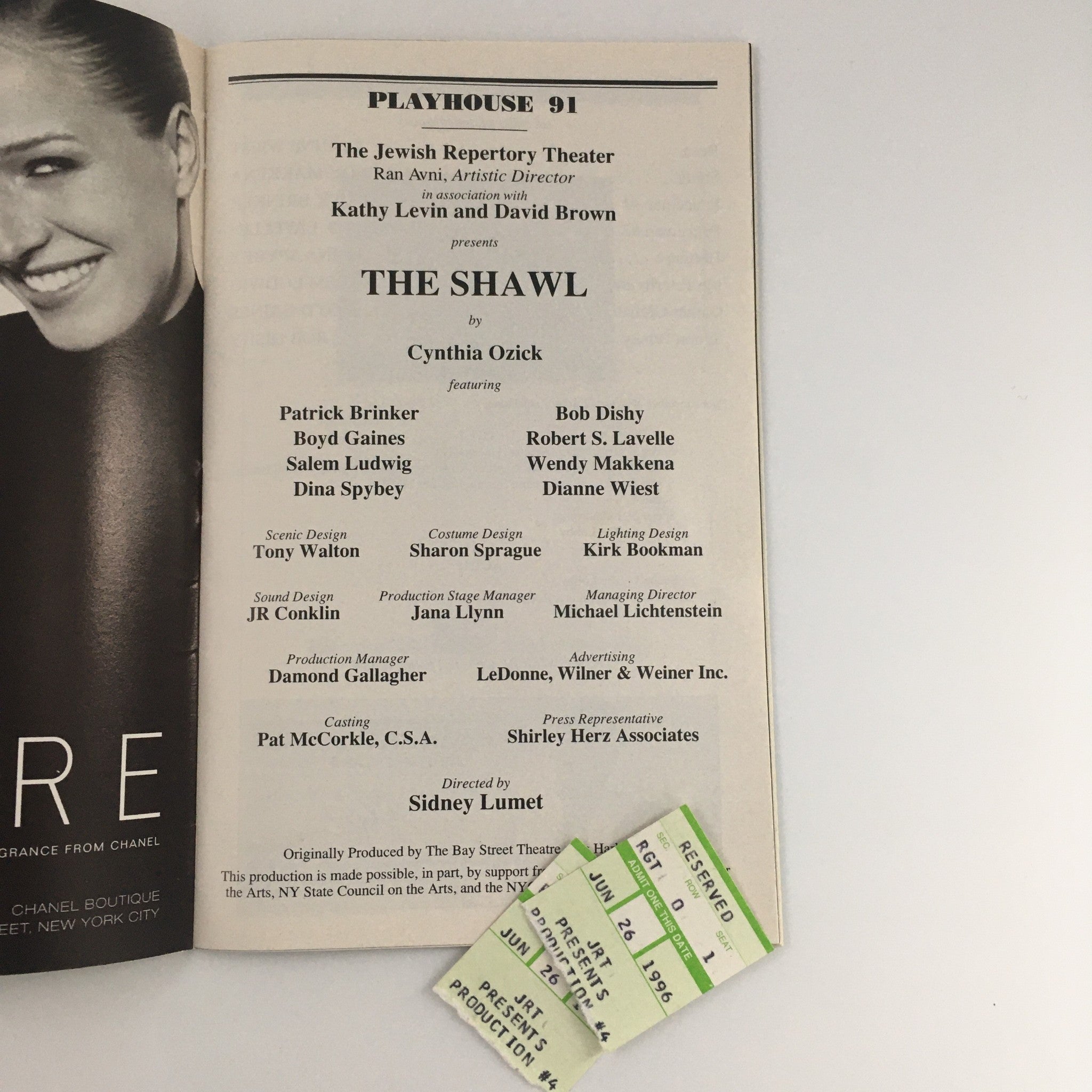 1996 Playbill Playhouse 91 'The Shawl' Patrick Brinker and Salem Ludwig