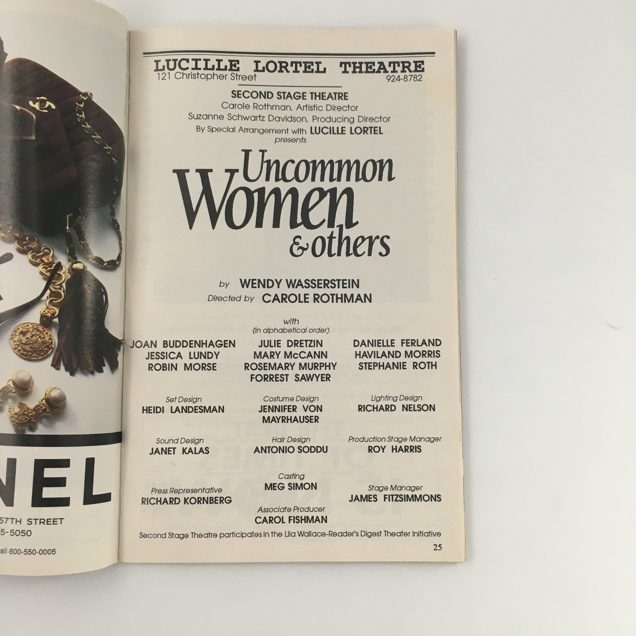 1994 Playbill Lucille Lortel Theatre 'Uncommon Women & Others' Joan Buddenhagen