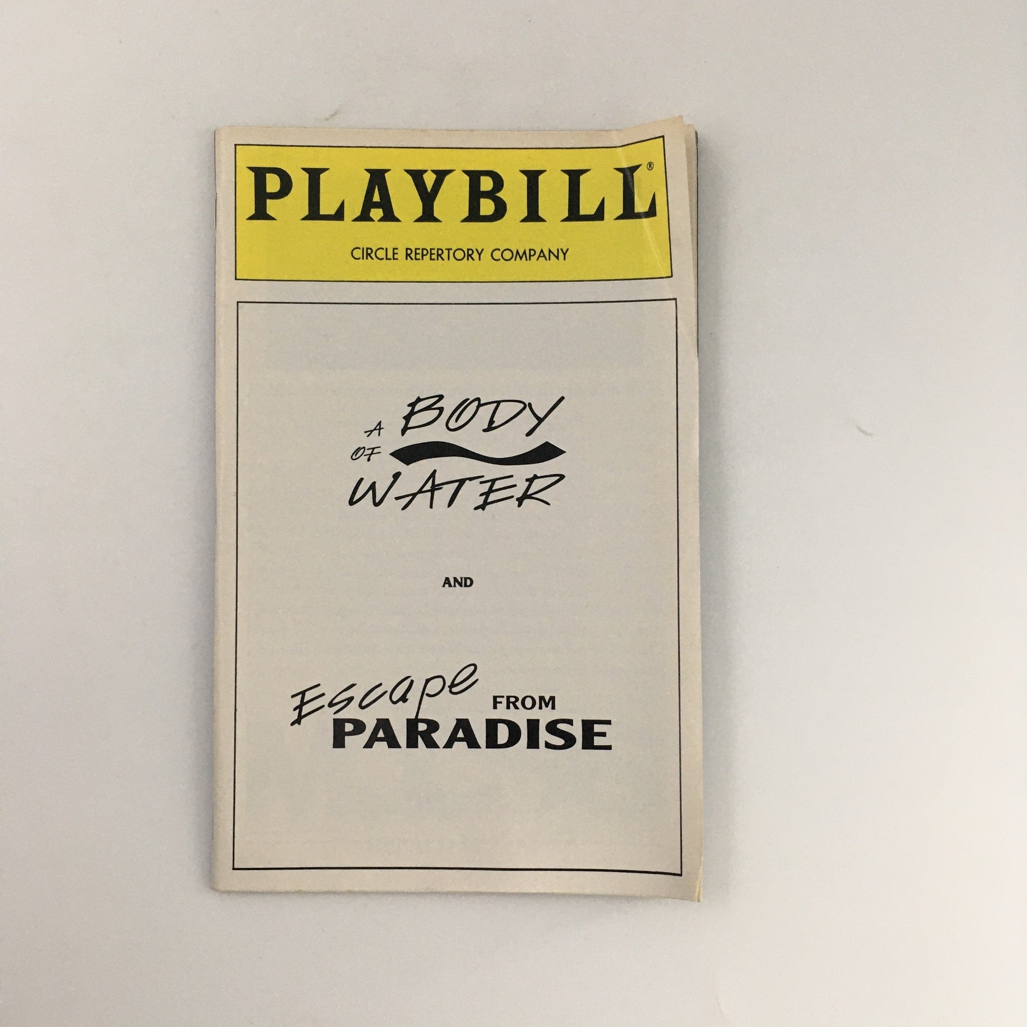 1994 Playbill Circle Repertory Company 'A Body of a Water' Maggie Burke