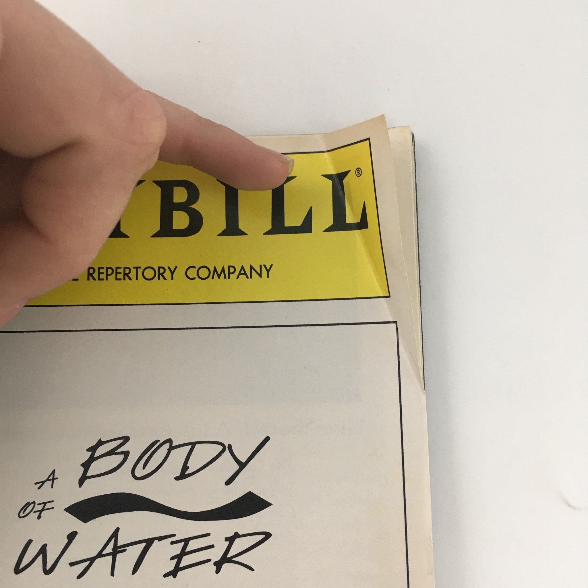 1994 Playbill Circle Repertory Company 'A Body of a Water' Maggie Burke